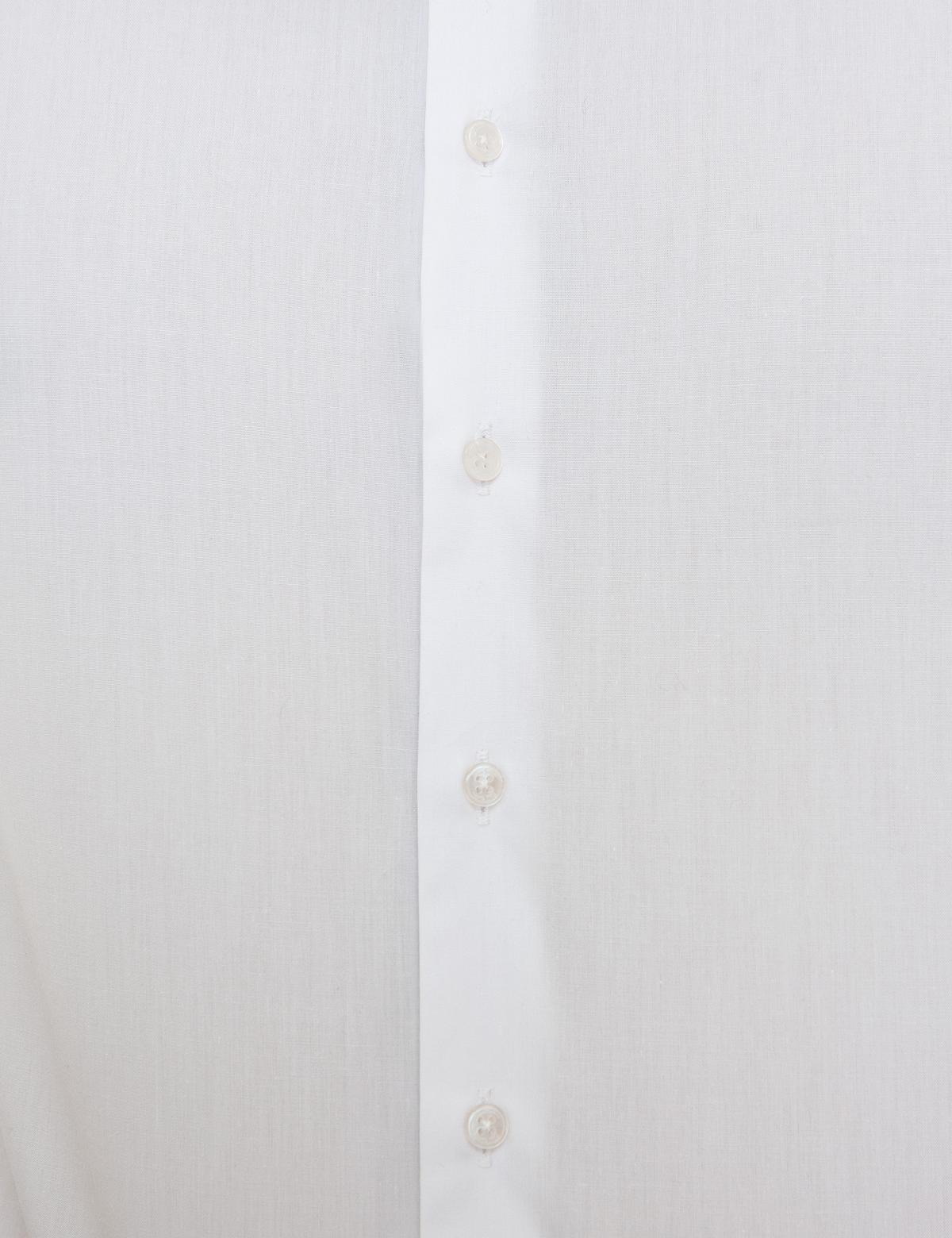 Beyaz Slim Fit Uzun Kollu Basic Gömlek - 50207637008