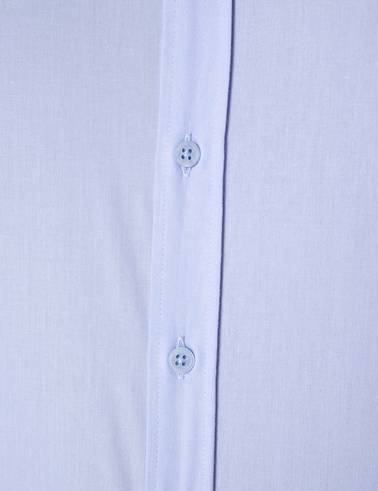 Açık Mavi Slim Fit Uzun Kollu Basic Gömlek