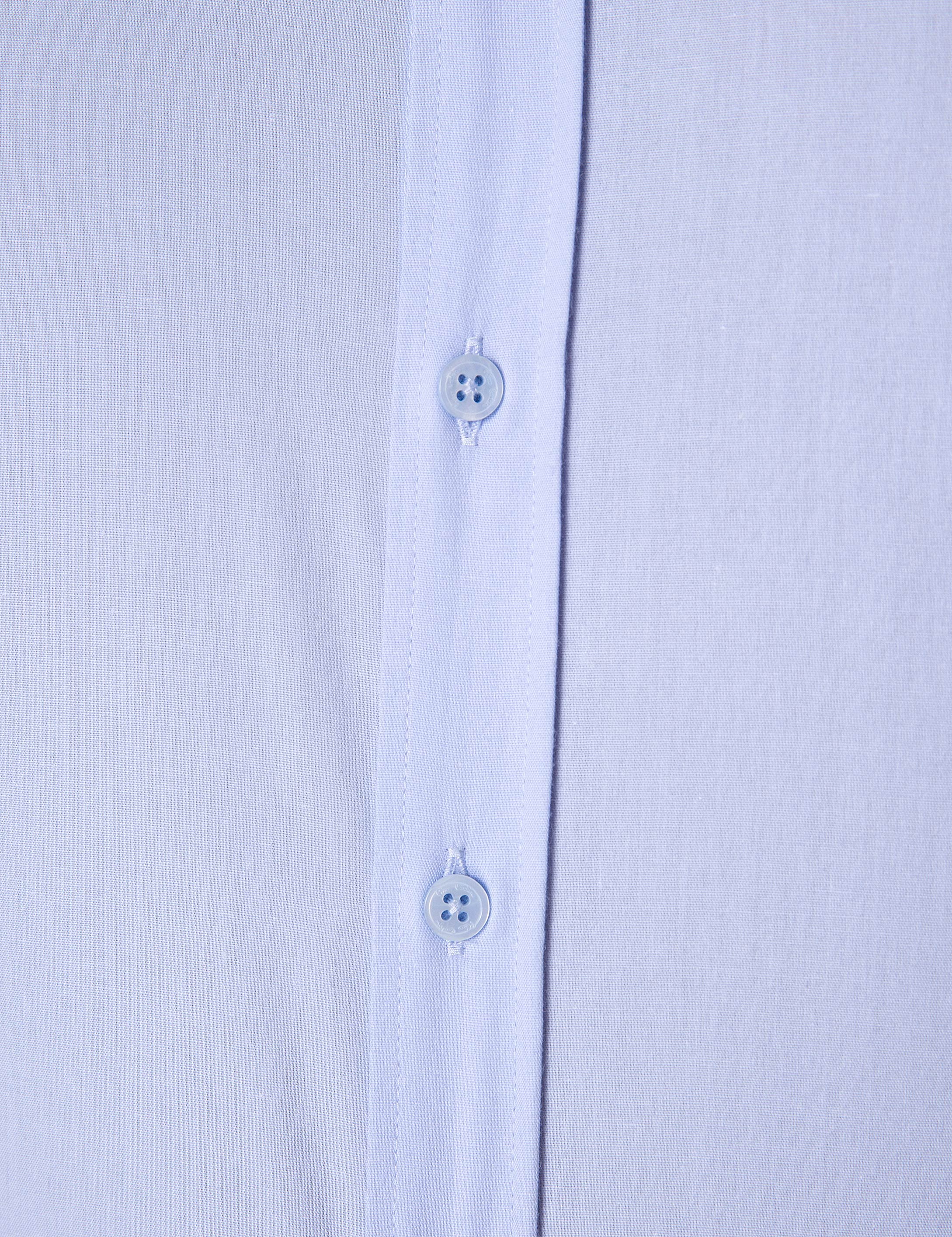 Açık Mavi Slim Fit Uzun Kollu Basic Gömlek