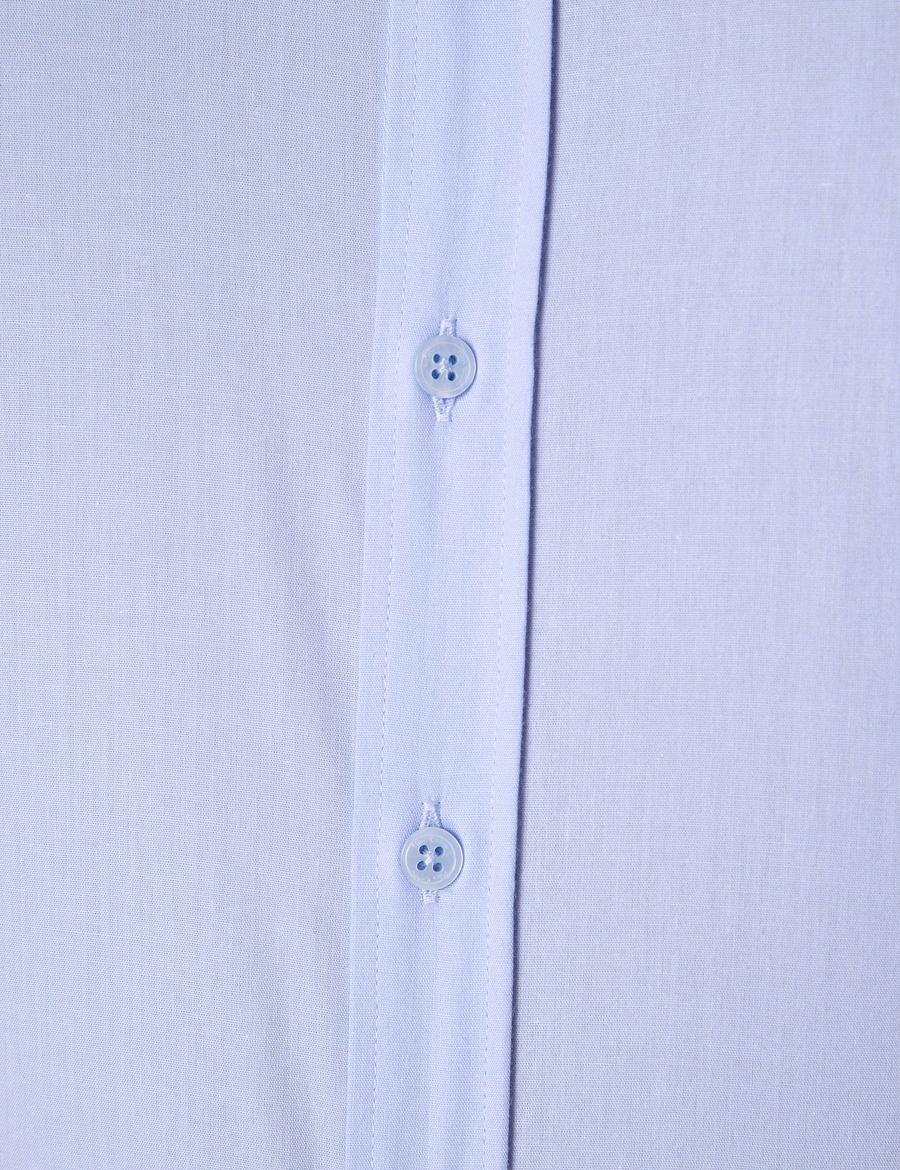 Açık Mavi Slim Fit Uzun Kollu Basic Gömlek