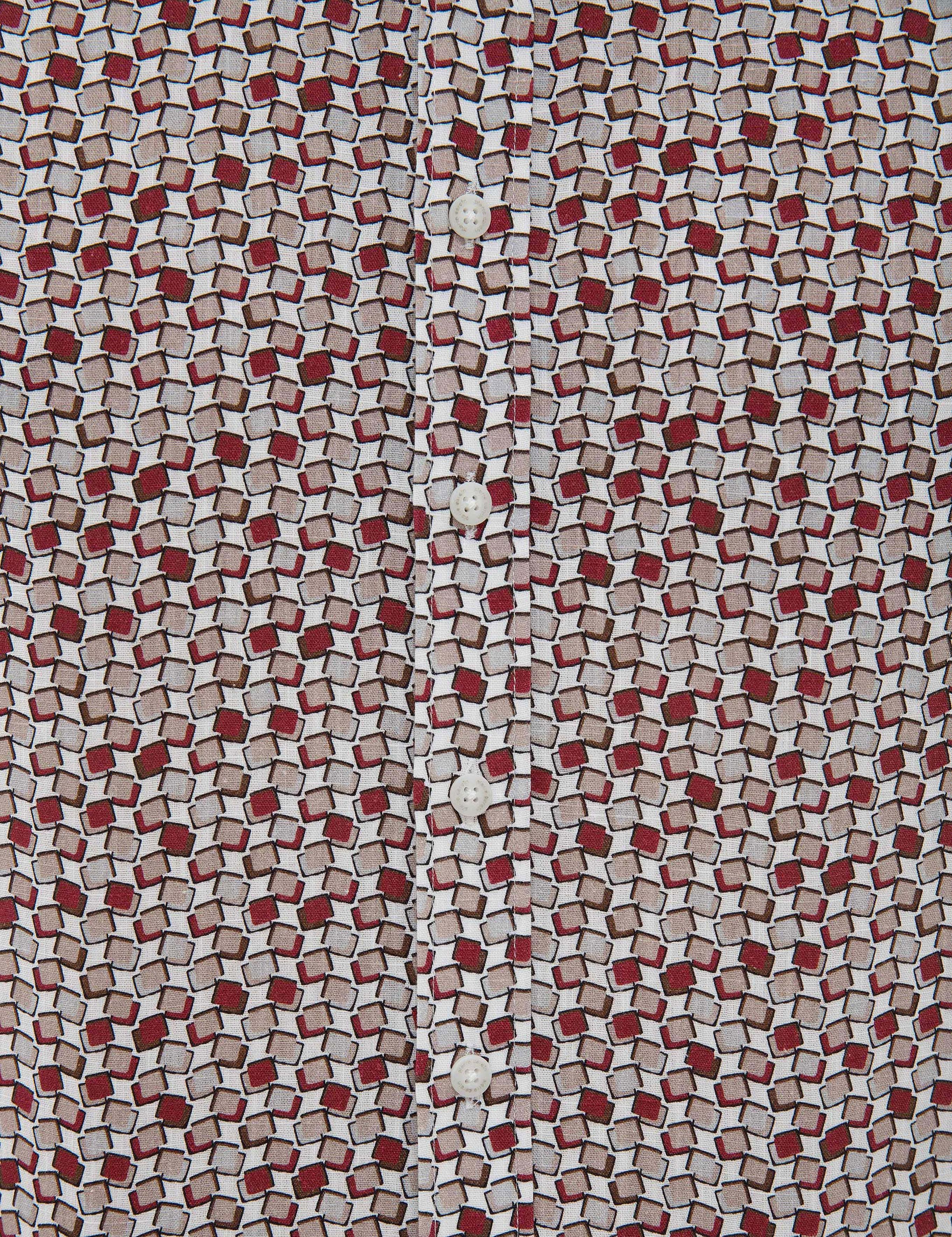 Bordo Slim Fit Kısa Kollu Gömlek