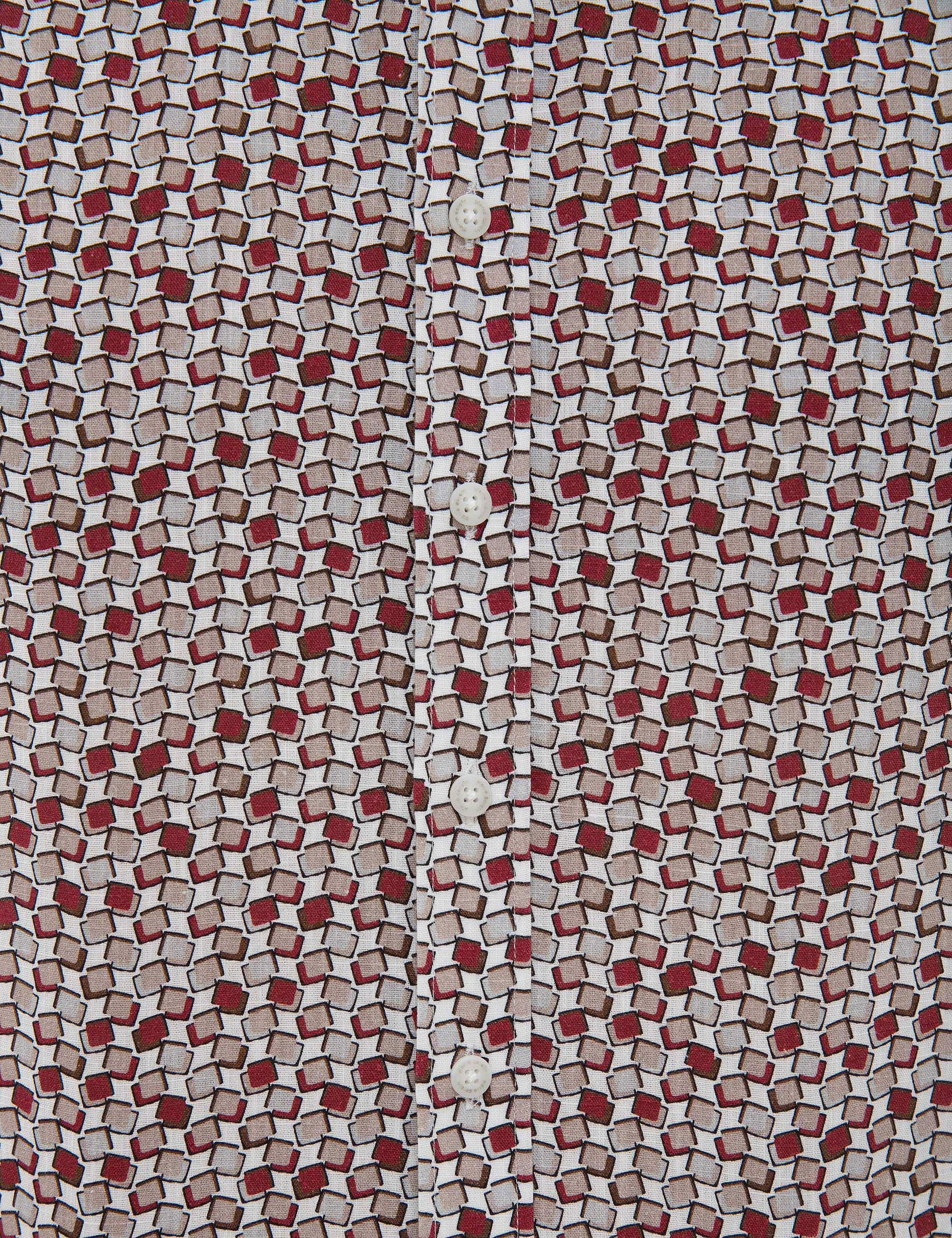 Bordo Slim Fit Kısa Kollu Gömlek - Image 5