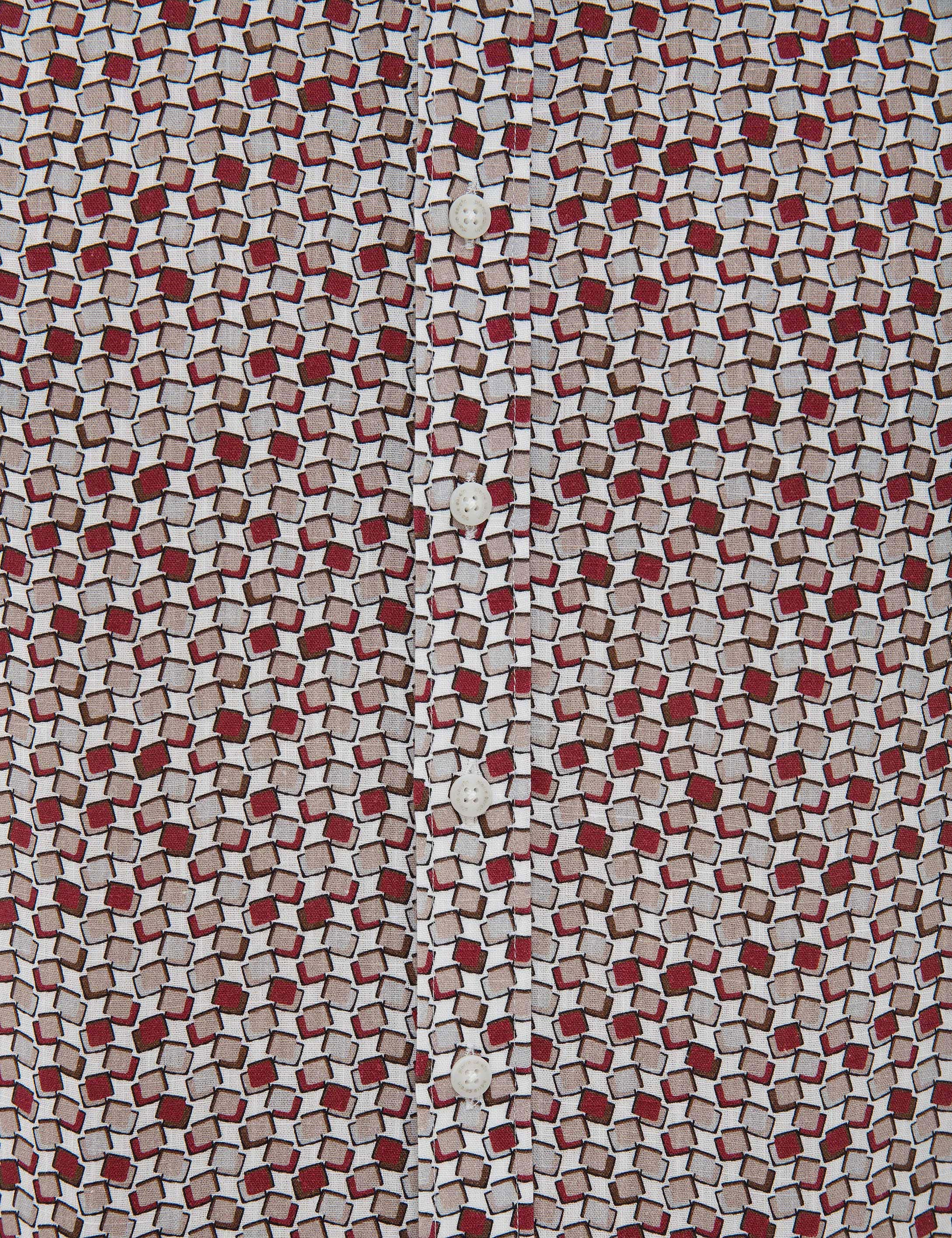 Bordo Slim Fit Kısa Kollu Gömlek