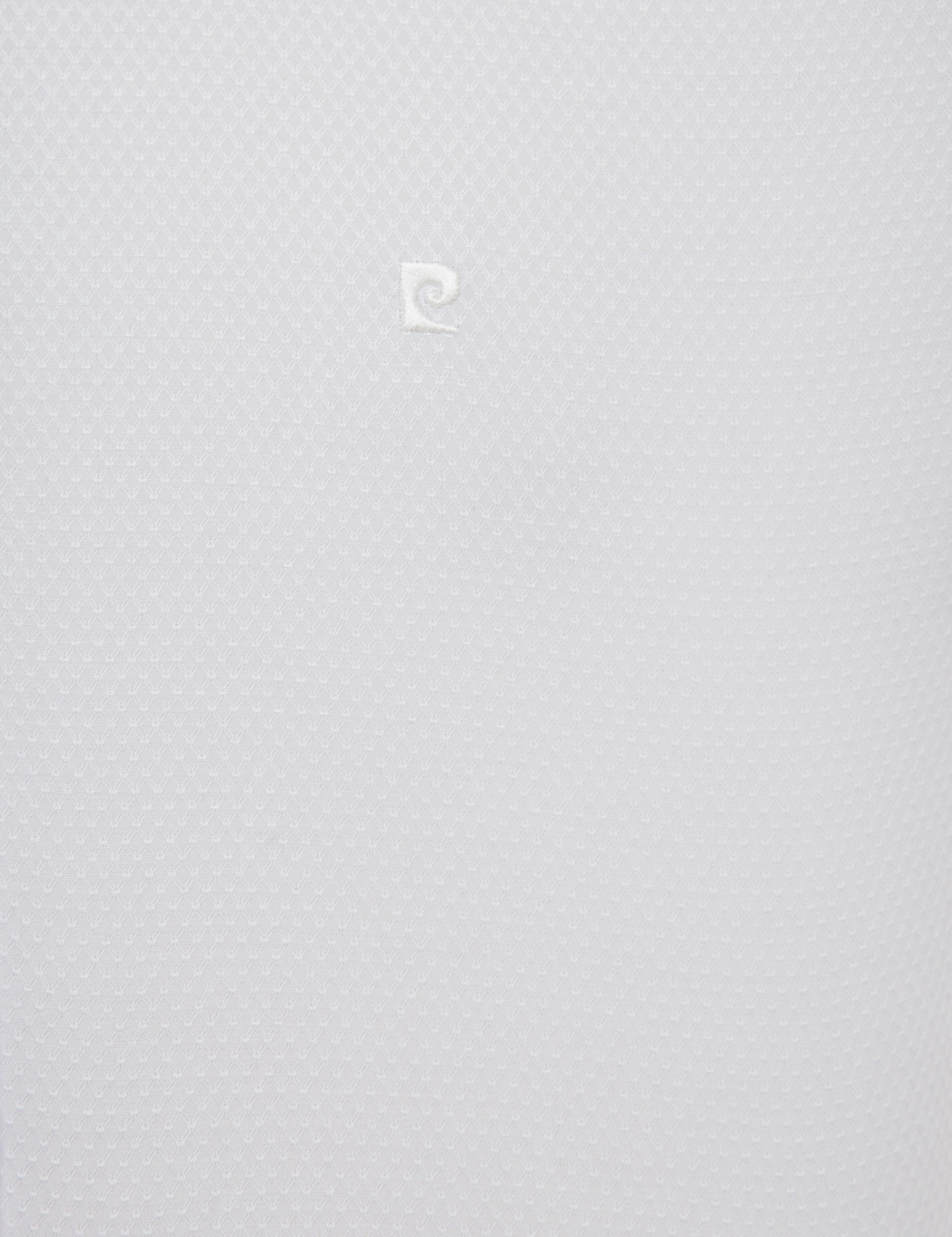 Beyaz Slim Fit Armürlü Gömlek