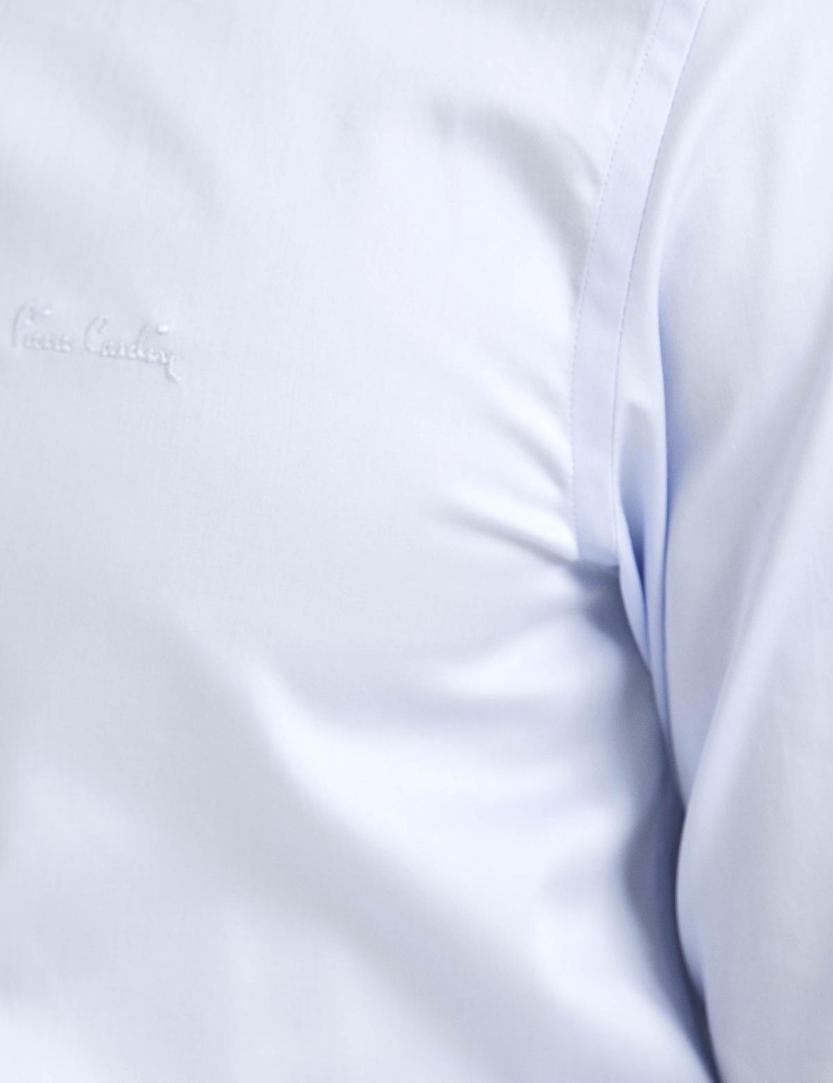 Açık Mavi Slim Fit Uzun Kollu Basic Gömlek - 50189526005