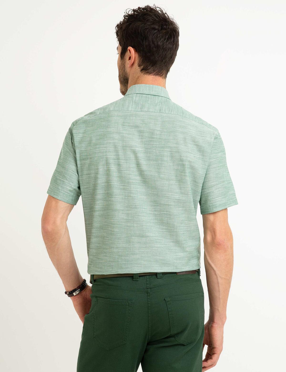 Yeşil Regular Fit Kısa Kol Gömlek - 50190810050