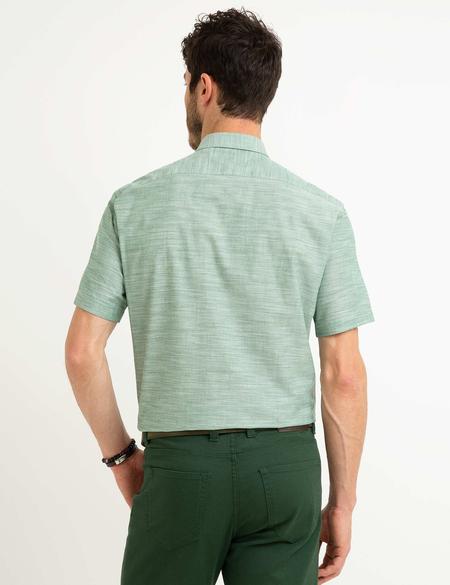 Yeşil Regular Fit Kısa Kol Gömlek - 50190810050