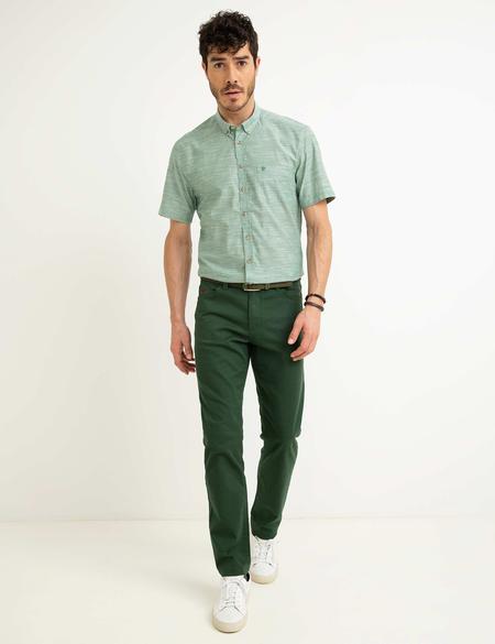 Yeşil Regular Fit Kısa Kol Gömlek - 50190810050