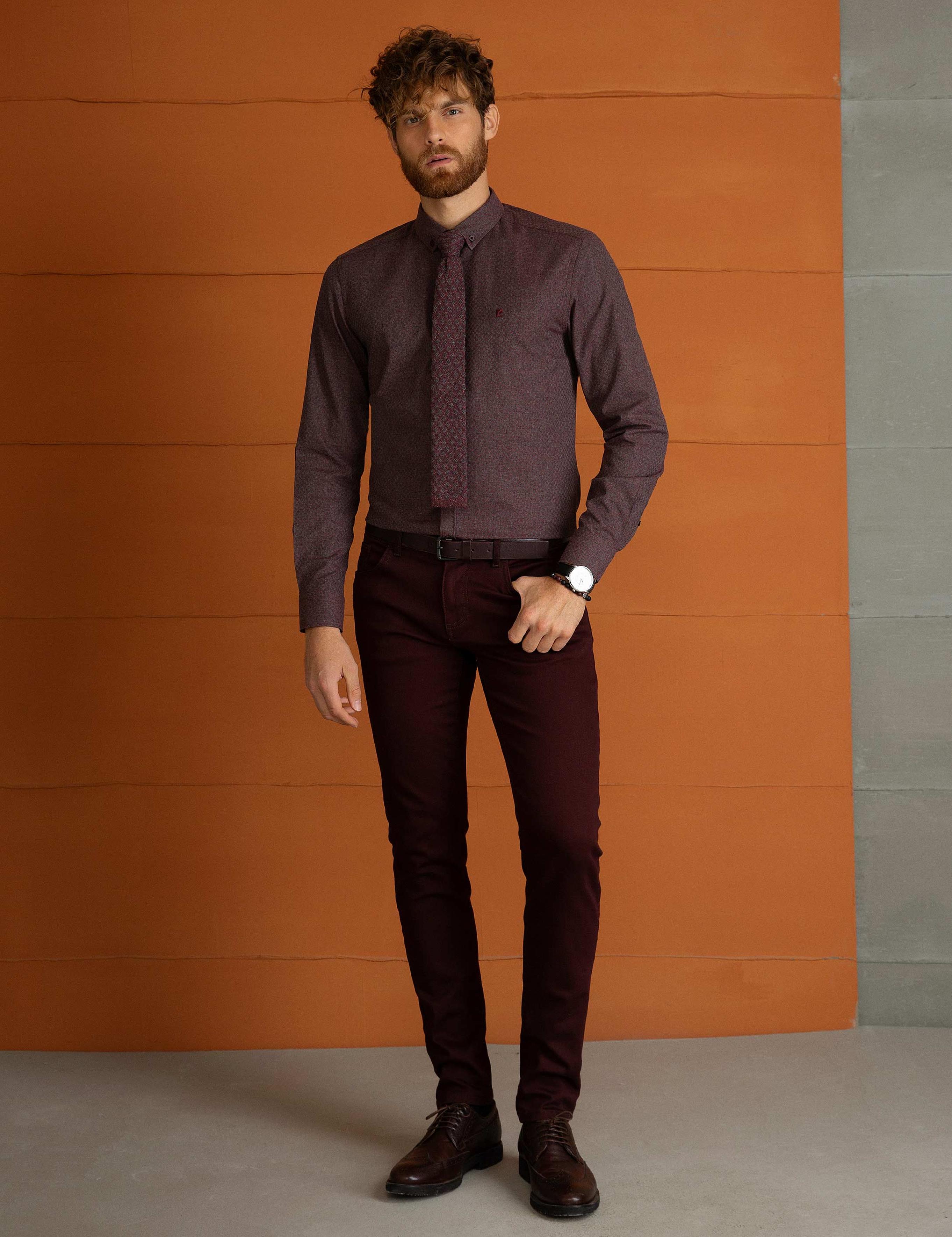 Bordo Denim Pantolon