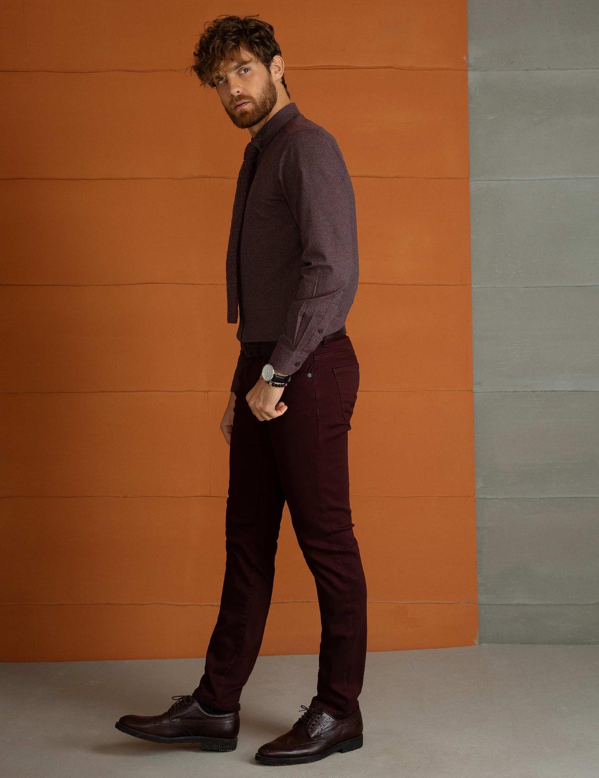 Bordo Denim Pantolon - 50198119003