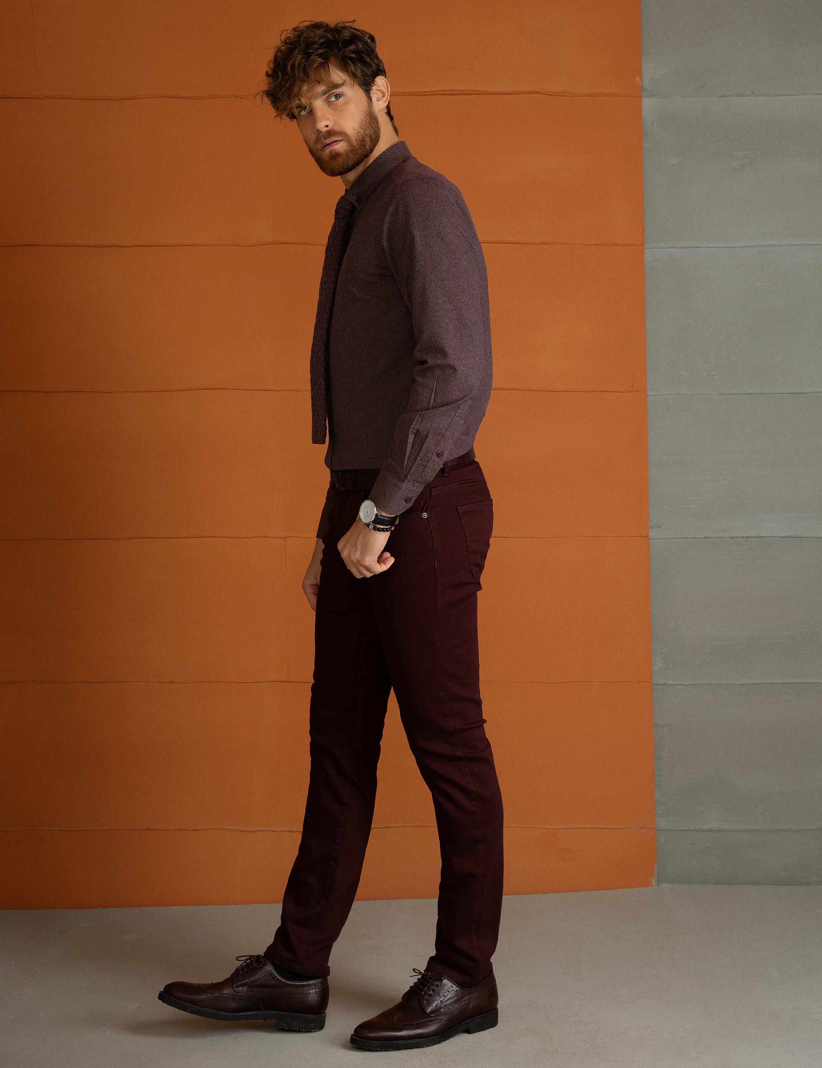 Bordo Denim Pantolon