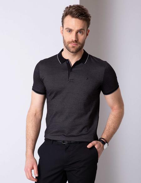 Siyah Slim Fit Polo Yaka T-Shirt - 50199311025