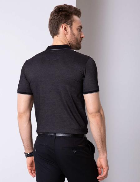 Siyah Slim Fit Polo Yaka T-Shirt - 50199311025