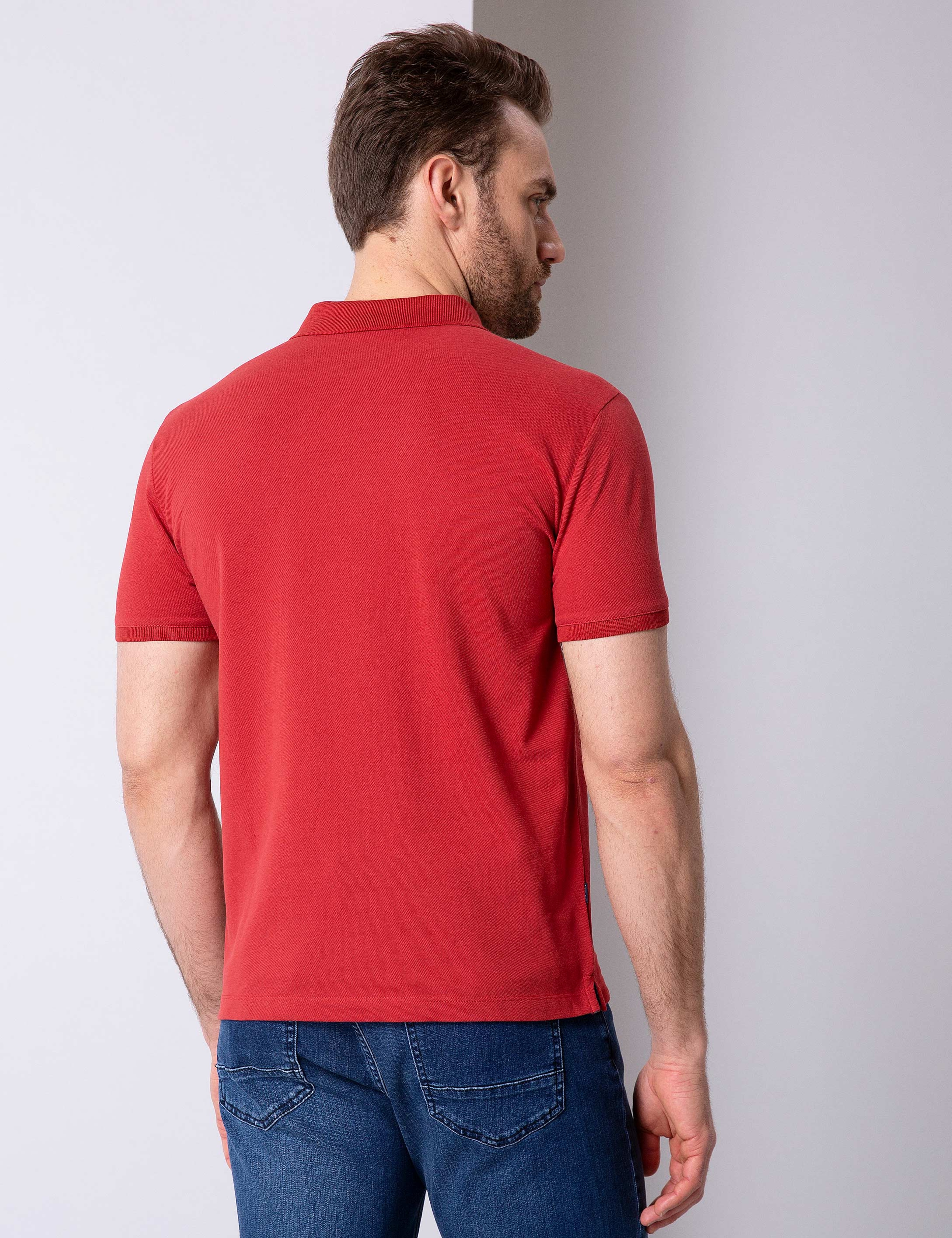 Kiremit Slim Fit Basic Polo Yaka T-Shirt