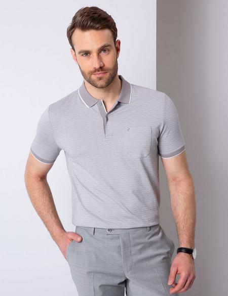 Gri Regular Fit Polo Yaka T-Shirt - 50199635007