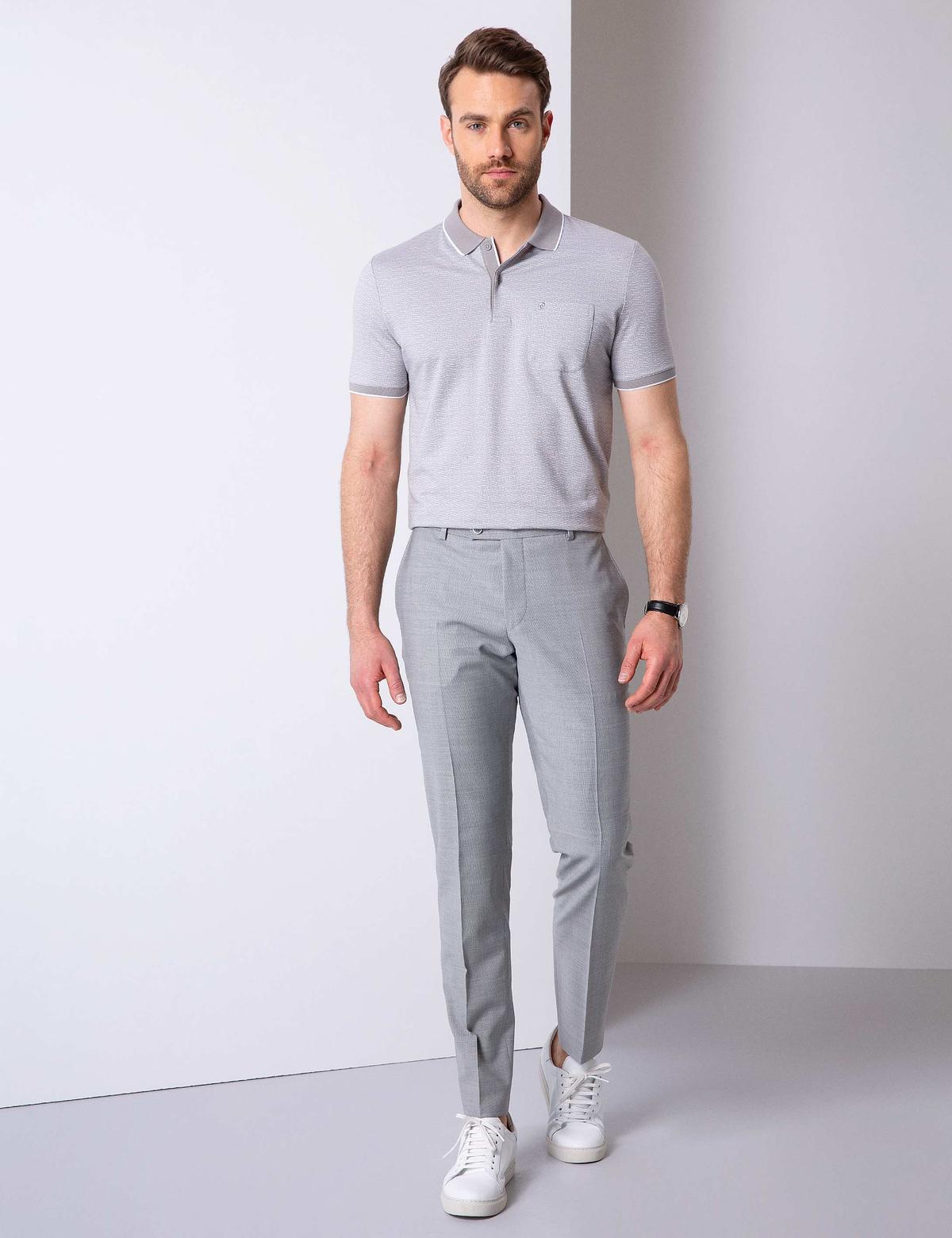 Gri Regular Fit Polo Yaka T-Shirt - 50199635007