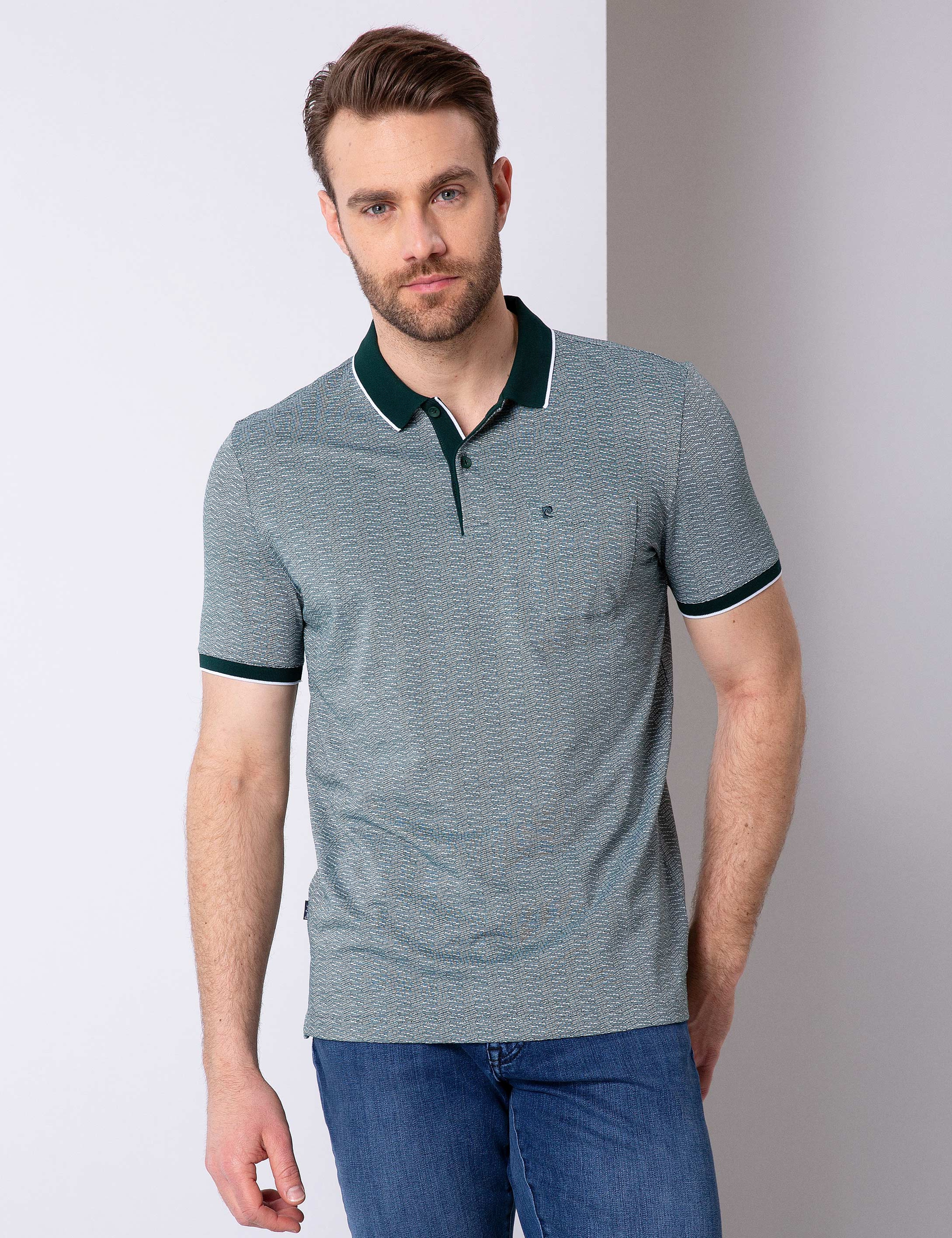 Koyu Yeşil Regular Fit Polo Yaka T-Shirt - Image 2