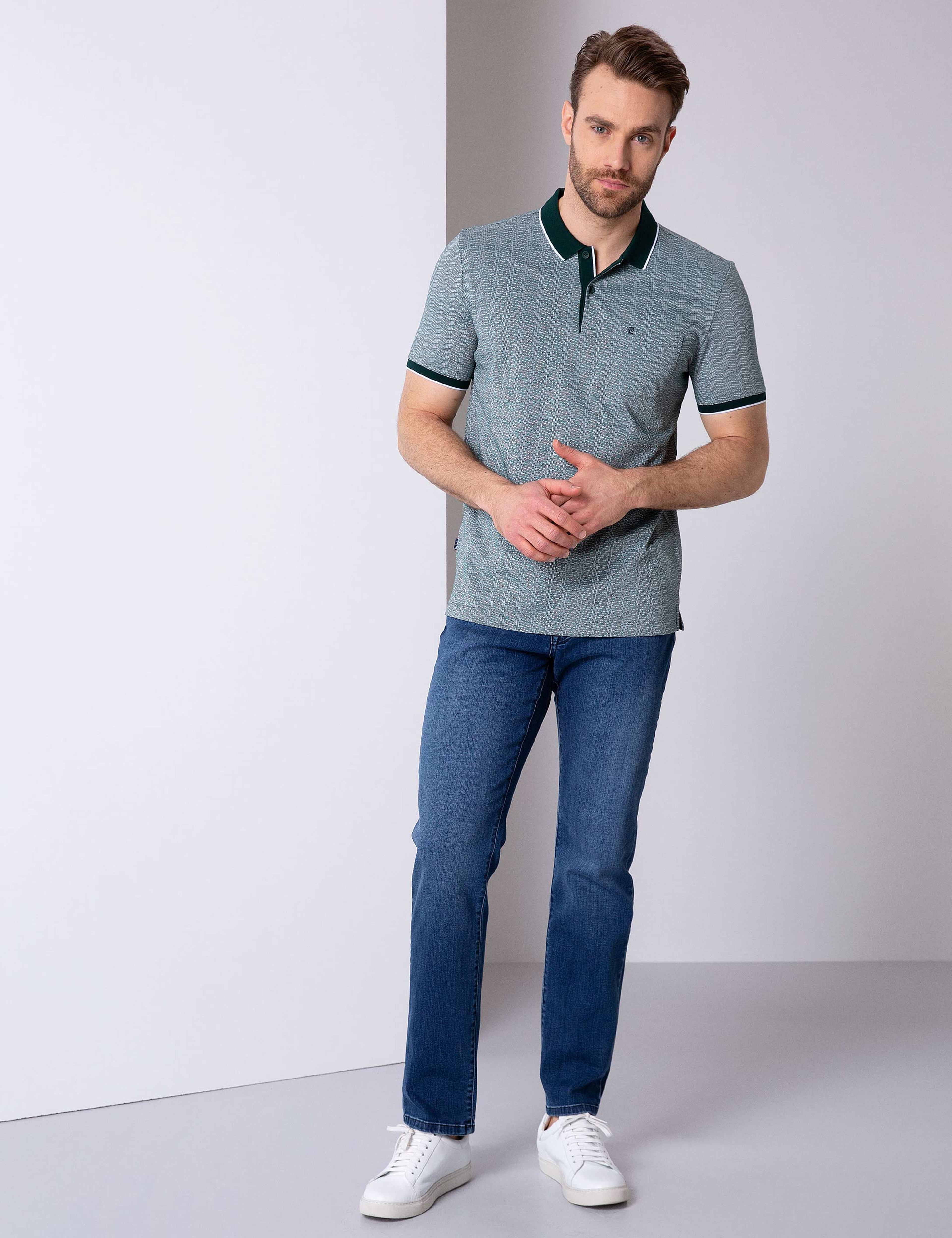Koyu Yeşil Regular Fit Polo Yaka T-Shirt - Image 3