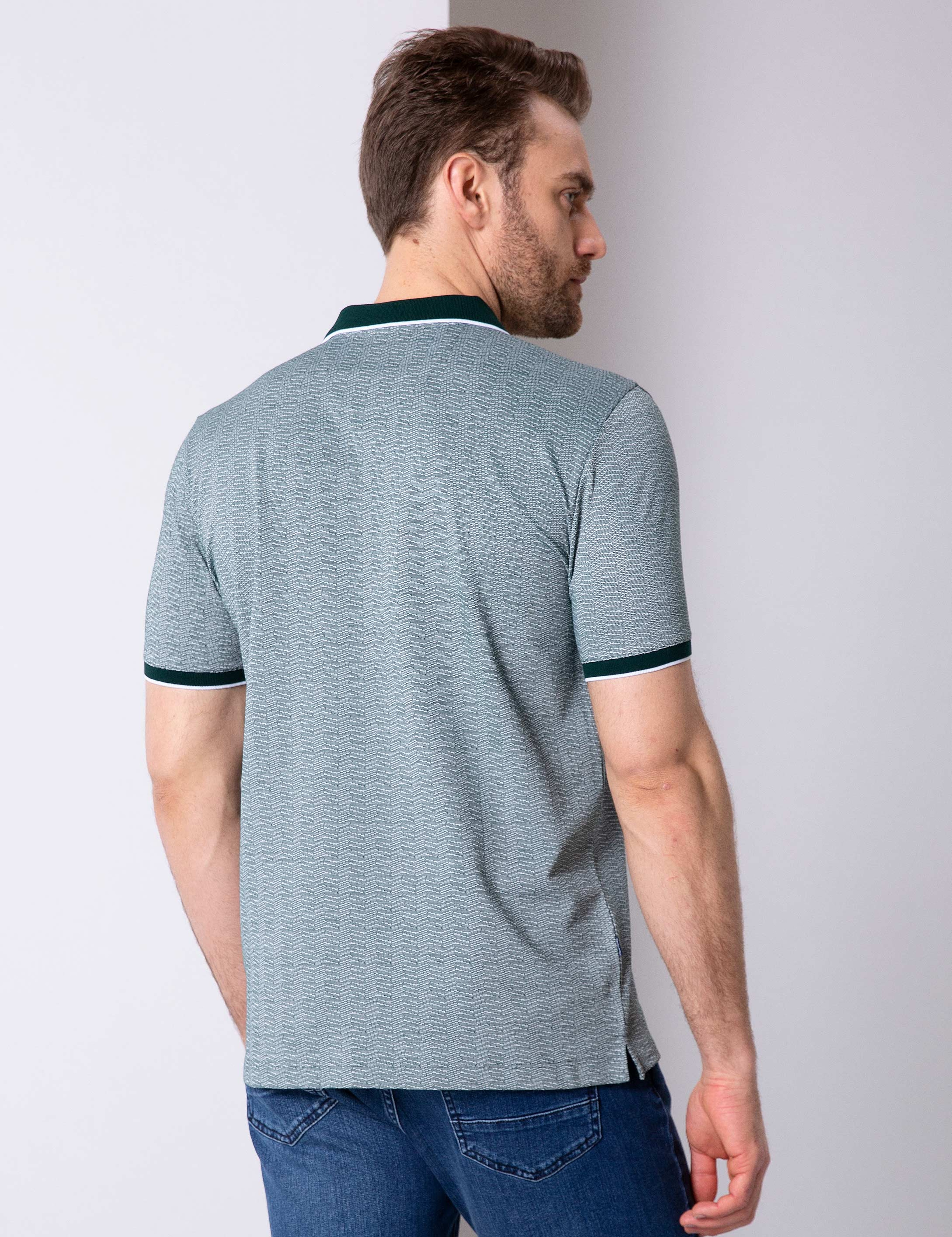 Koyu Yeşil Regular Fit Polo Yaka T-Shirt - Image 4