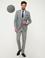 Gri Ekose Slim Fit Yelekli Takım Elbise