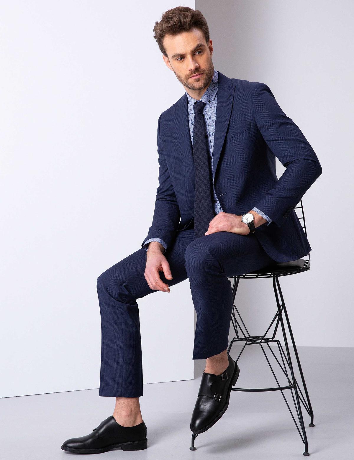 Lacivert Slim Fit Takım Elbise
