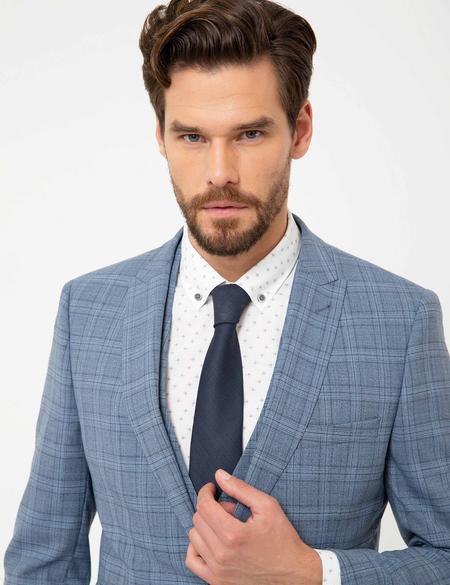 Mavi Ekose Ekstra Slim Fit Yelekli Takım Elbise - 50199953041