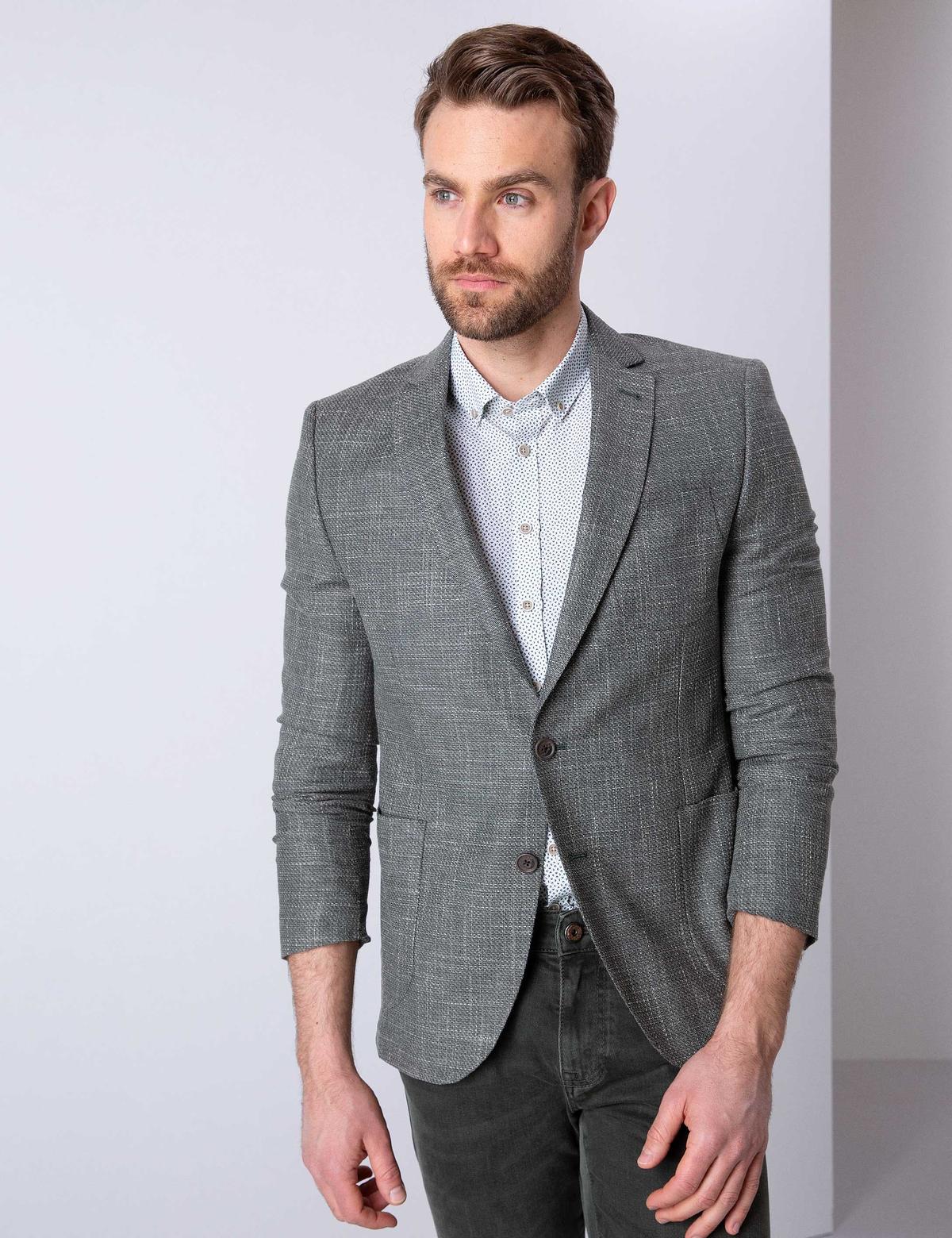 Koyu Yeşil Ekstra Slim Fit Ceket