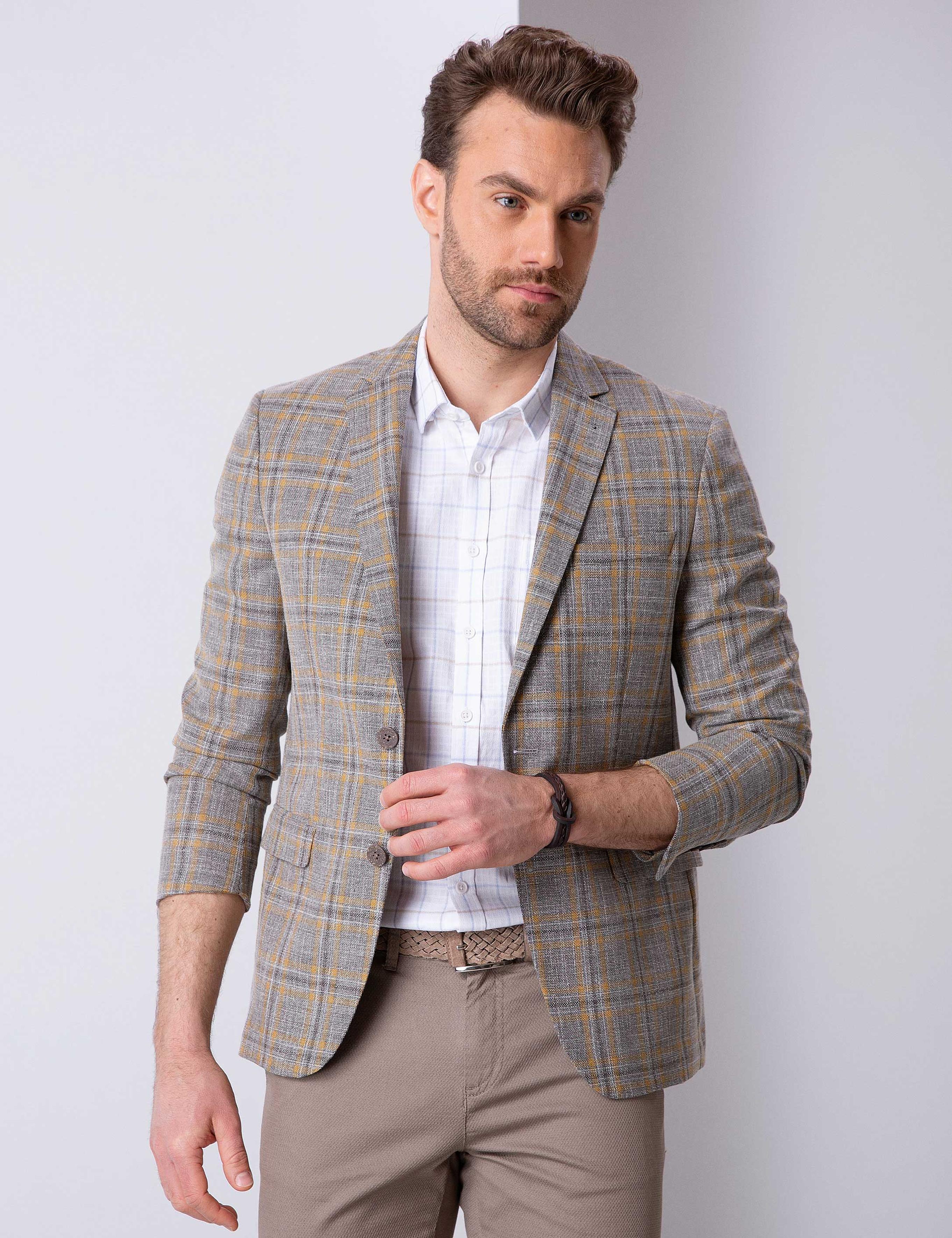 Kahverengi Slim Fit Ceket