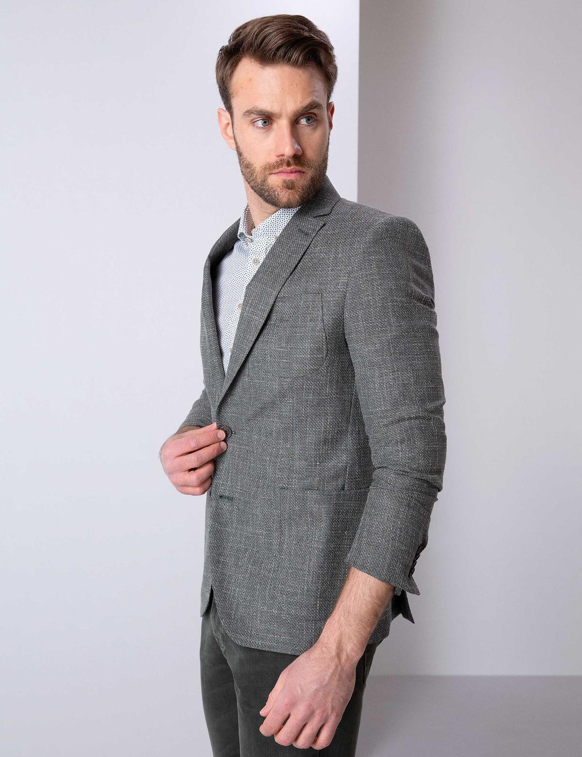 Koyu Yeşil Ekstra Slim Fit Ceket - 50199987113