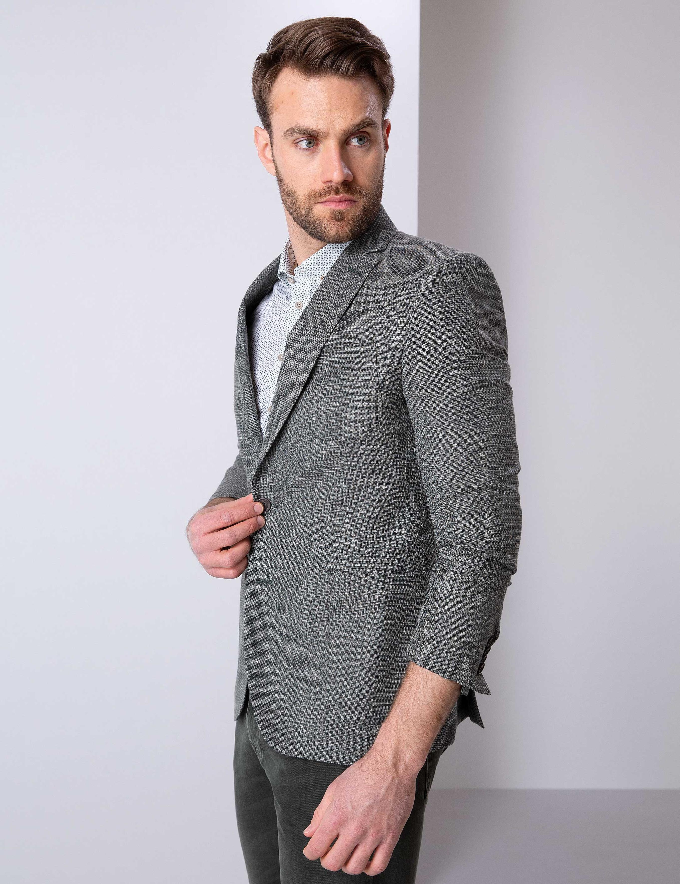 Koyu Yeşil Ekstra Slim Fit Ceket