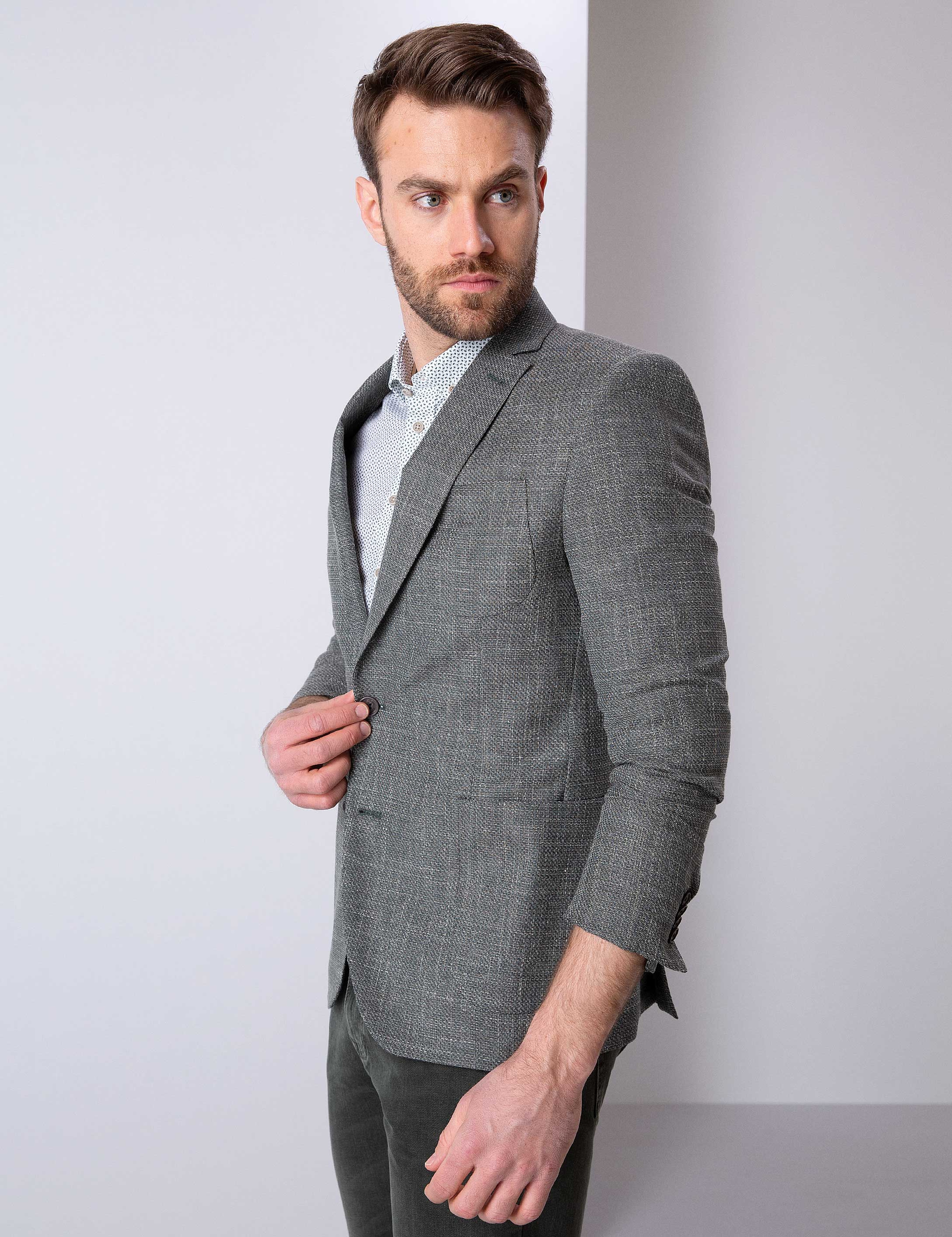 Koyu Yeşil Ekstra Slim Fit Ceket - Image 2