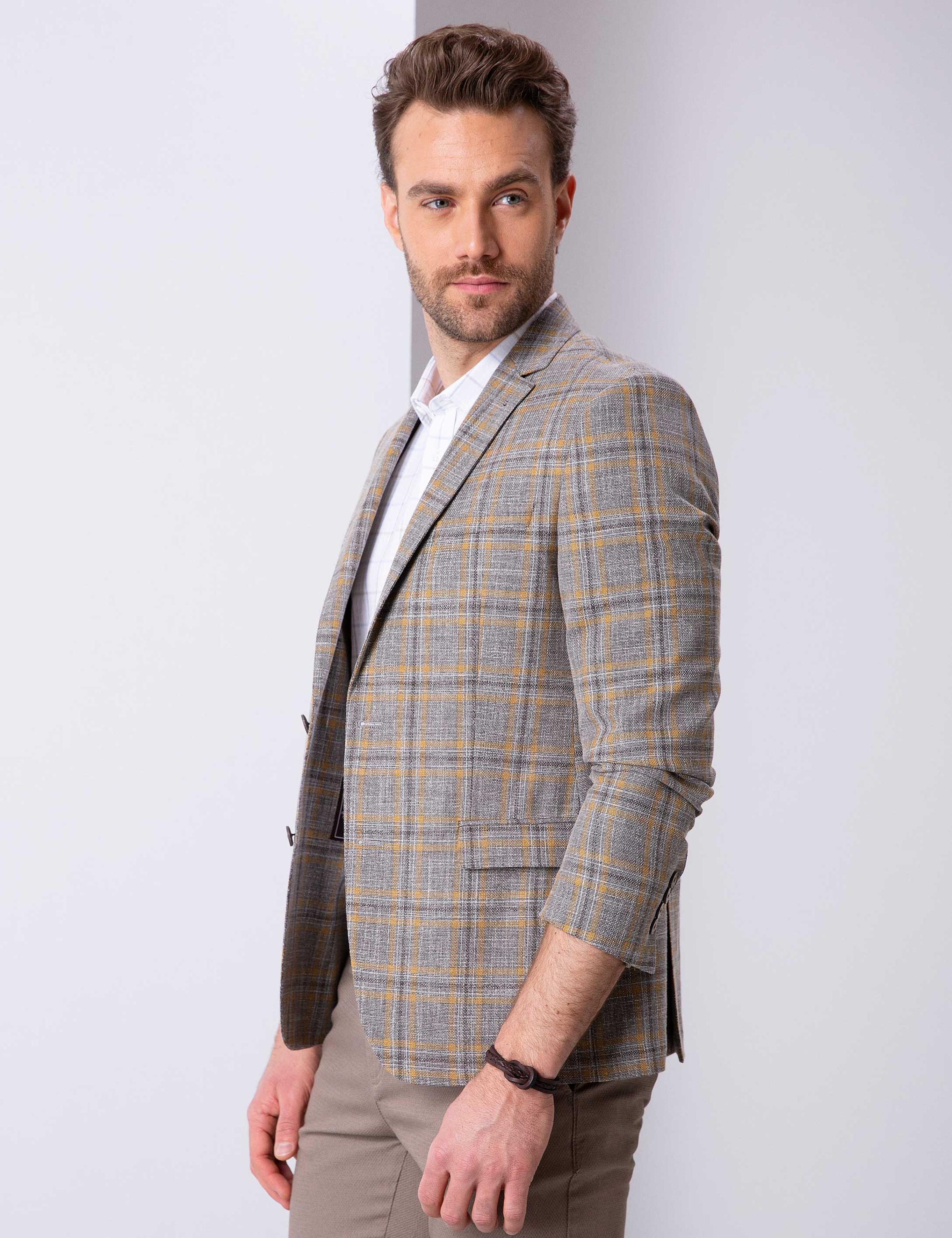 Kahverengi Slim Fit Ceket