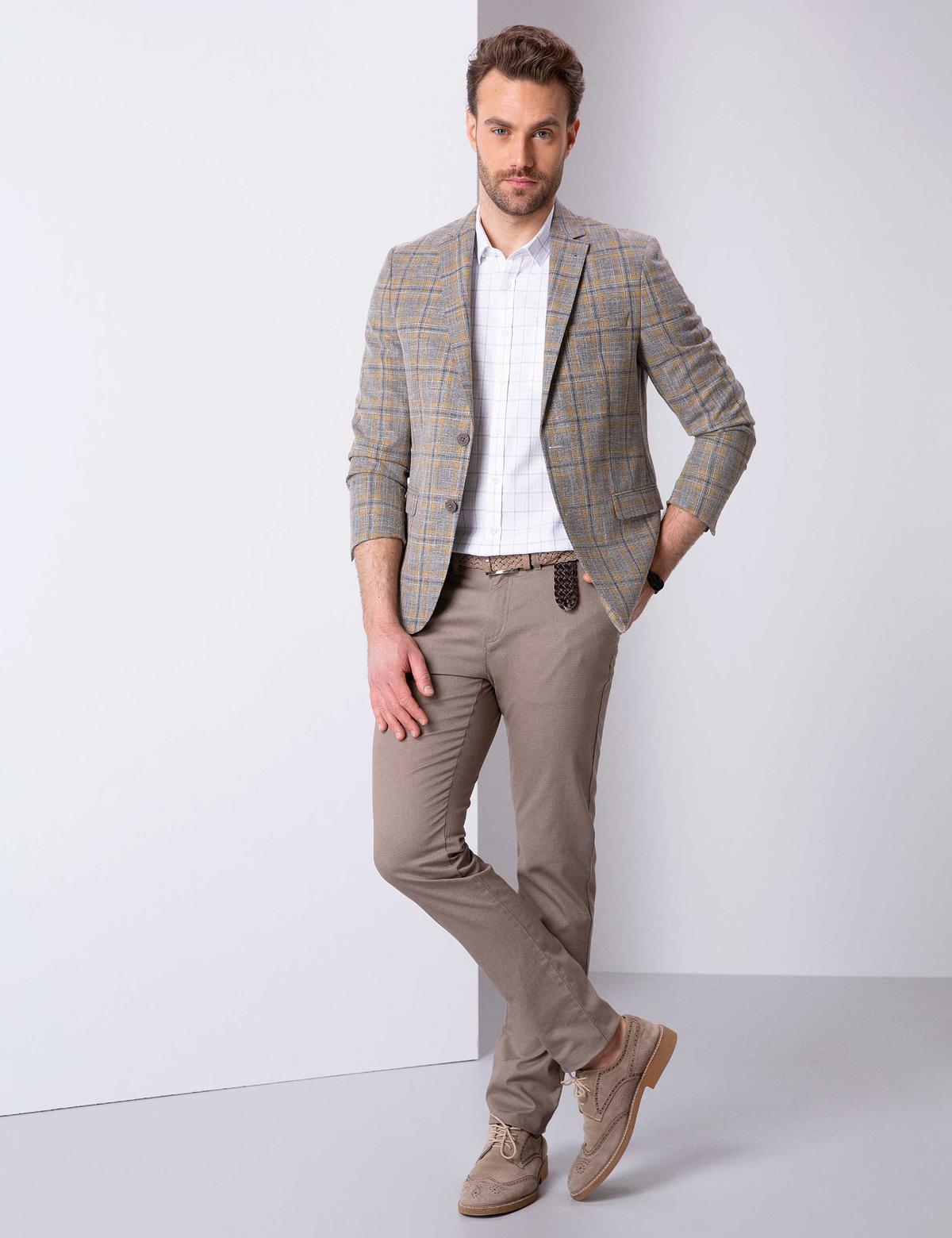 Kahverengi Slim Fit Ceket - 50199988005