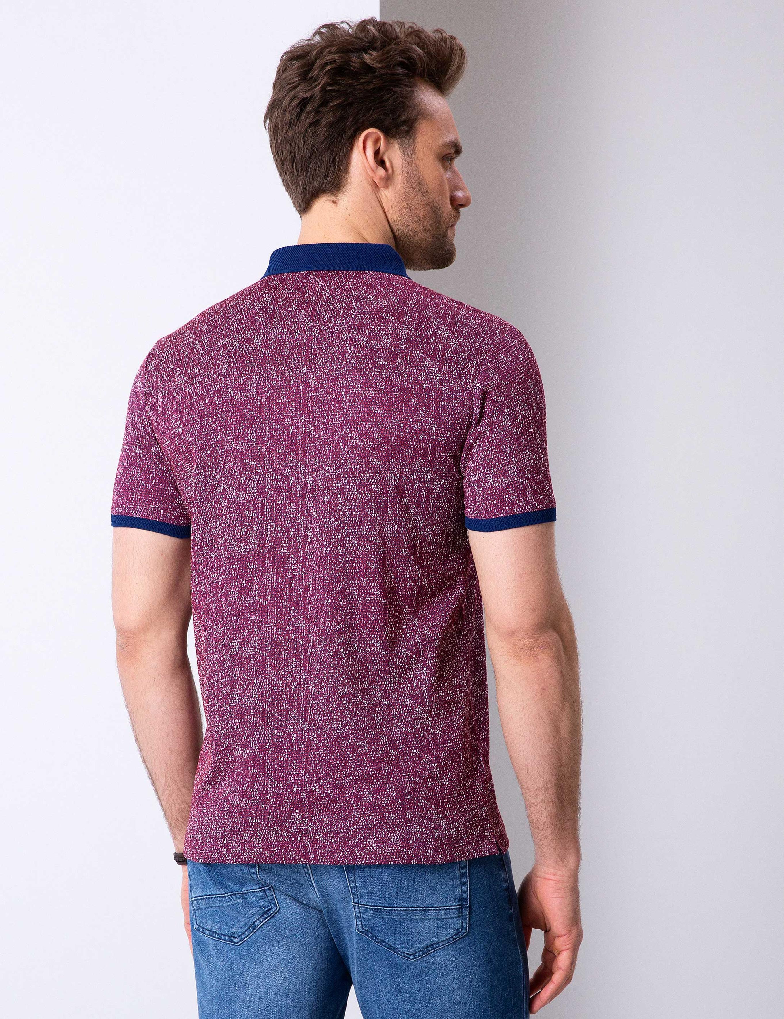 Bordo Slim Fit Polo Yaka Tişört