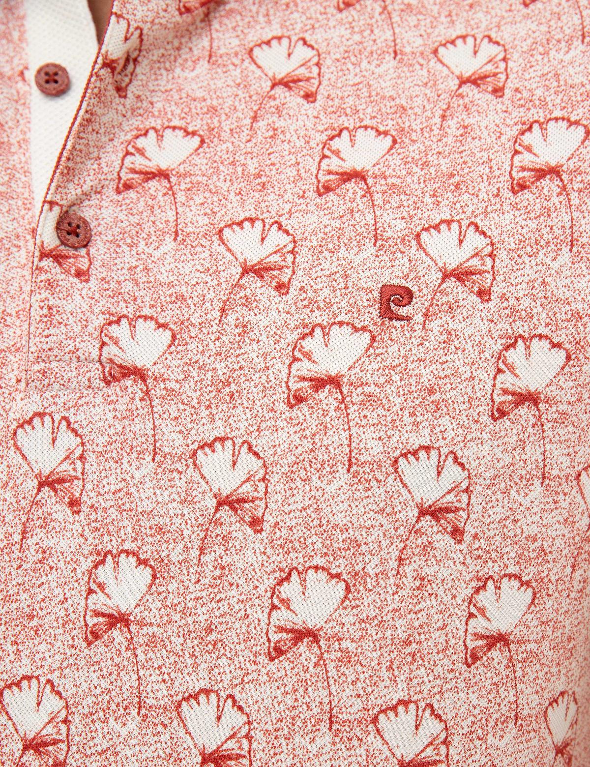 Kiremit Slim Fit Desenli Polo Yaka Tişört - 50200308005