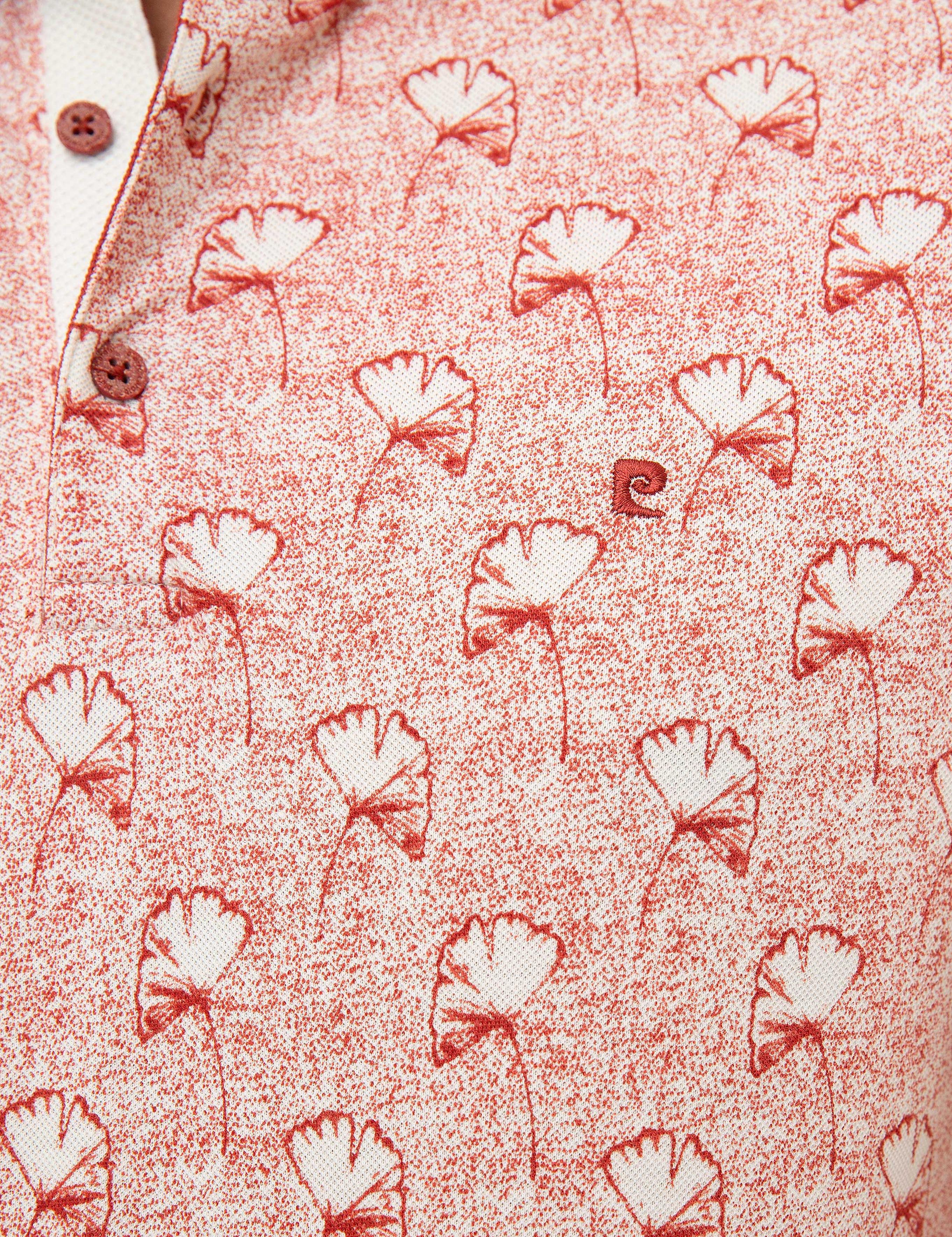 Kiremit Slim Fit Desenli Polo Yaka Tişört