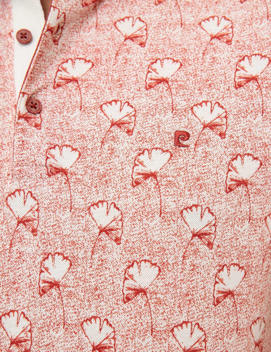 Kiremit Slim Fit Desenli Polo Yaka Tişört