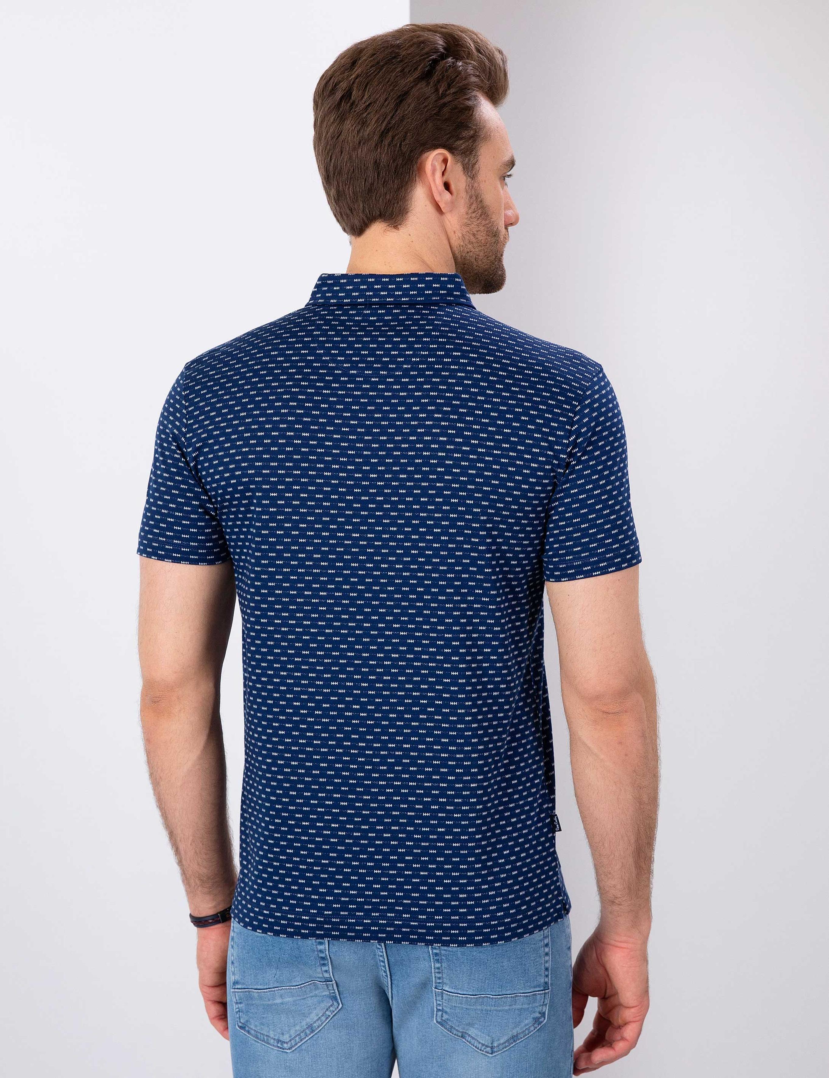 Lacivert Slim Fit Polo Yaka T-Shirt