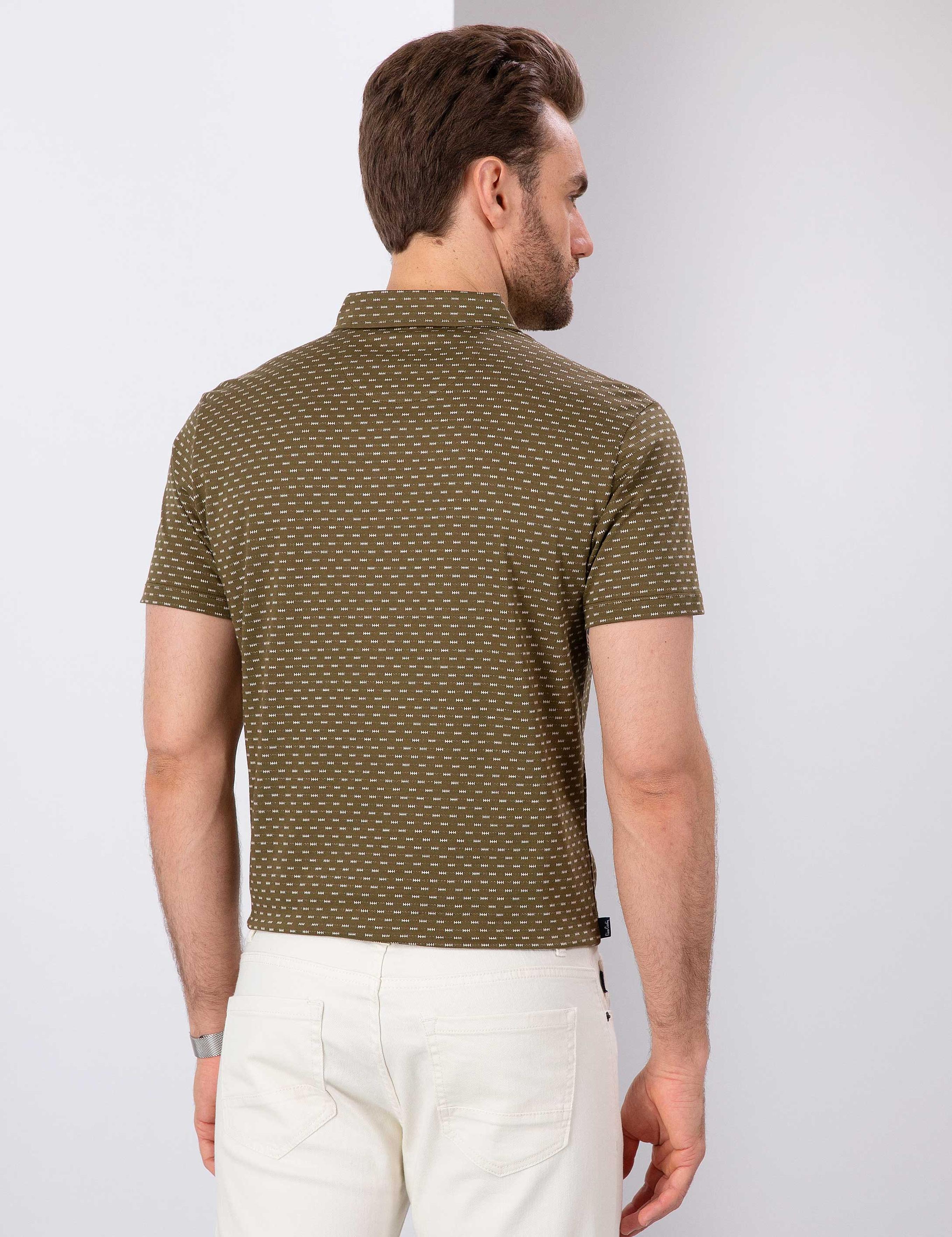 Haki Slim Fit Polo Yaka T-Shirt