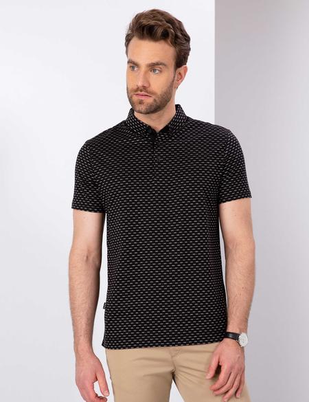 Siyah Slim Fit Polo Yaka T-Shirt - 50200630019