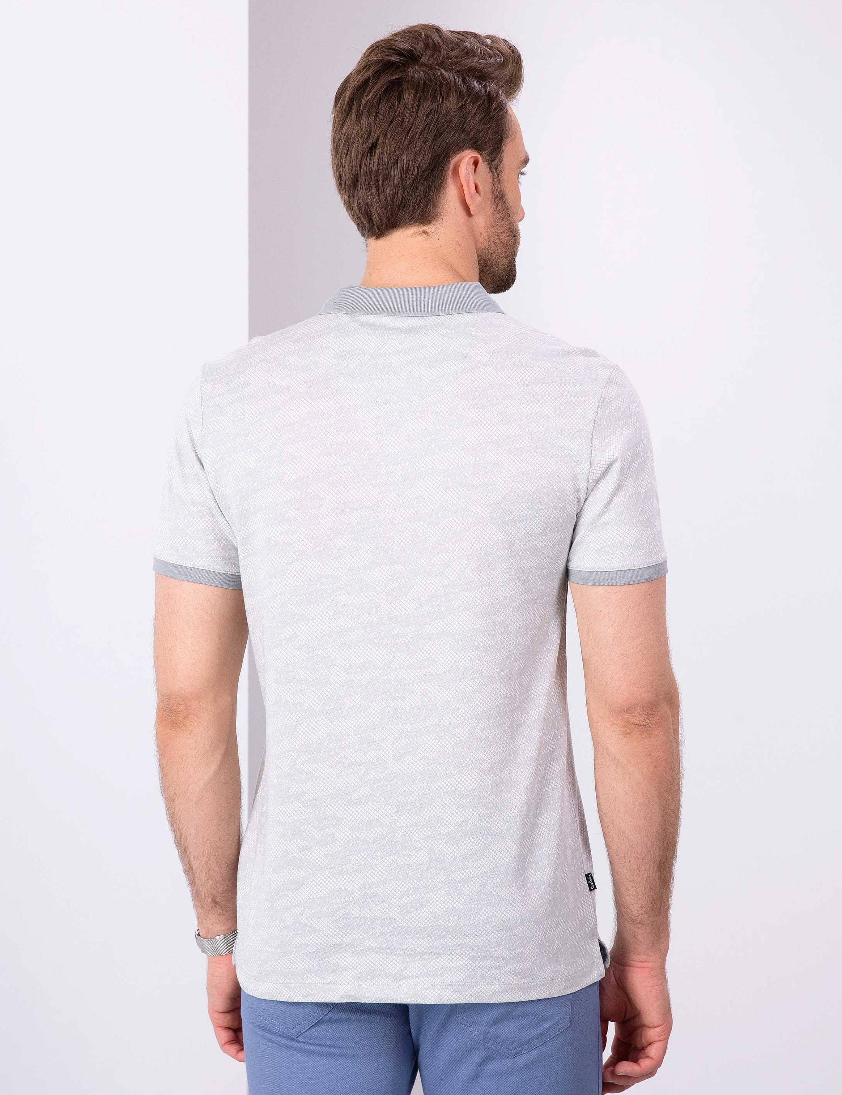 Gri Slim Fit Polo Yaka T-Shirt