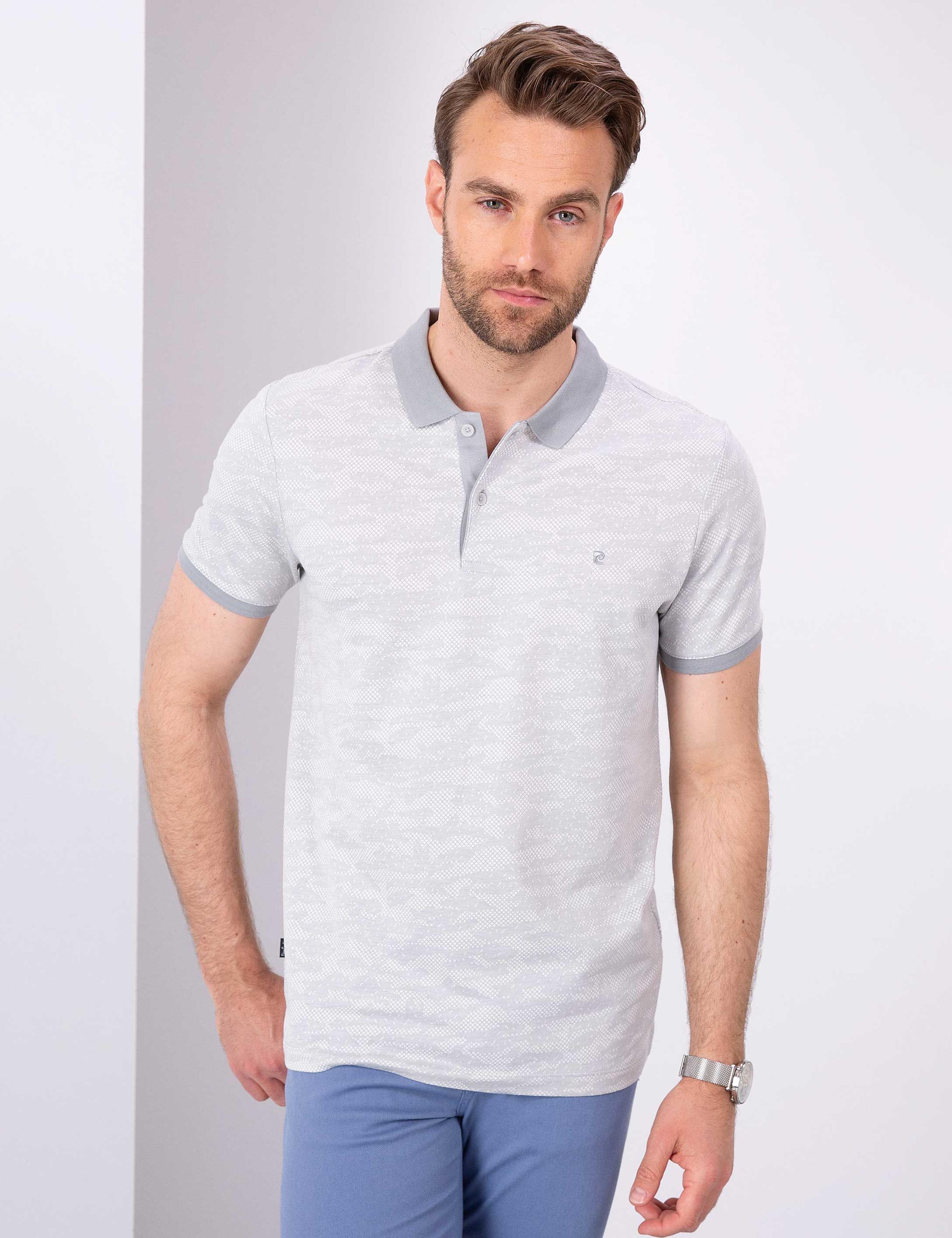 Gri Slim Fit Polo Yaka T-Shirt