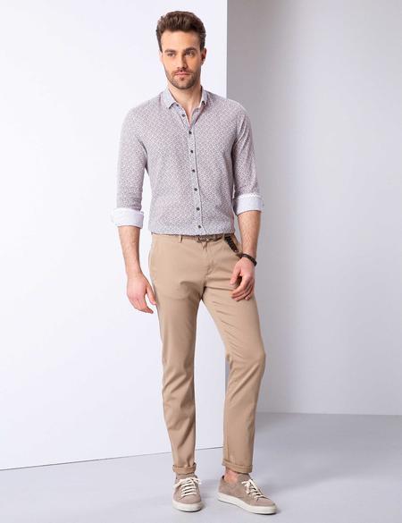 Kahverengi Slim Fit Uzun Kollu Gömlek - 50200708019