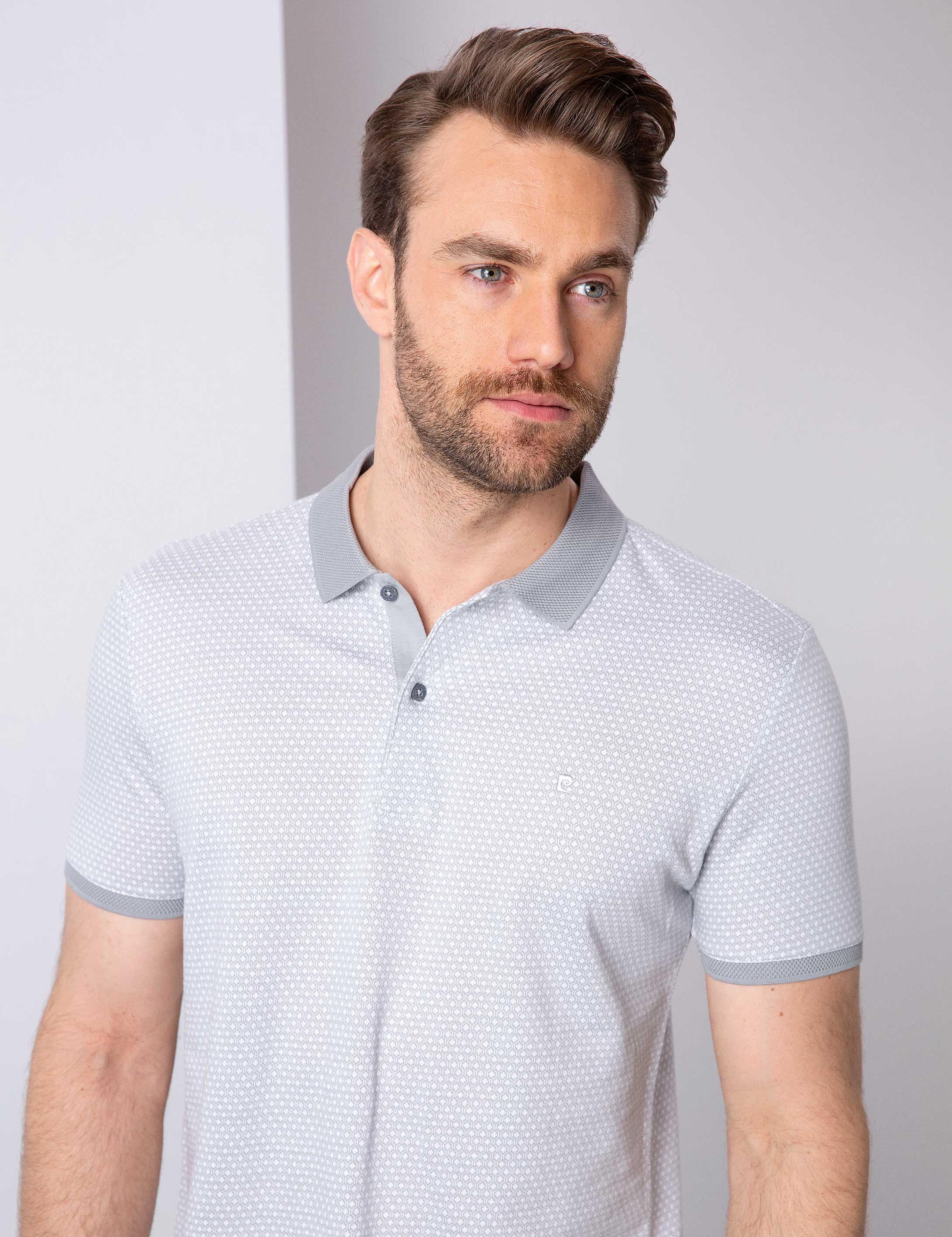 Gri Slim Fit Polo Yaka T-Shirt