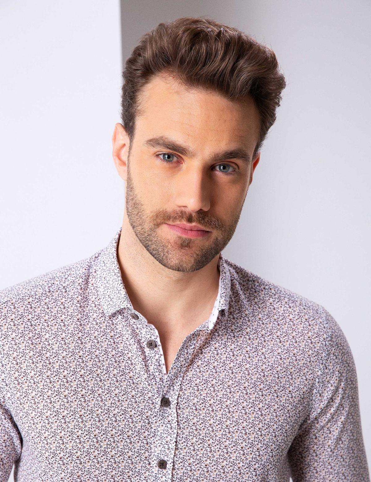 Kahverengi Slim Fit Uzun Kollu Gömlek - 50200708019