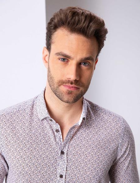 Kahverengi Slim Fit Uzun Kollu Gömlek - 50200708019