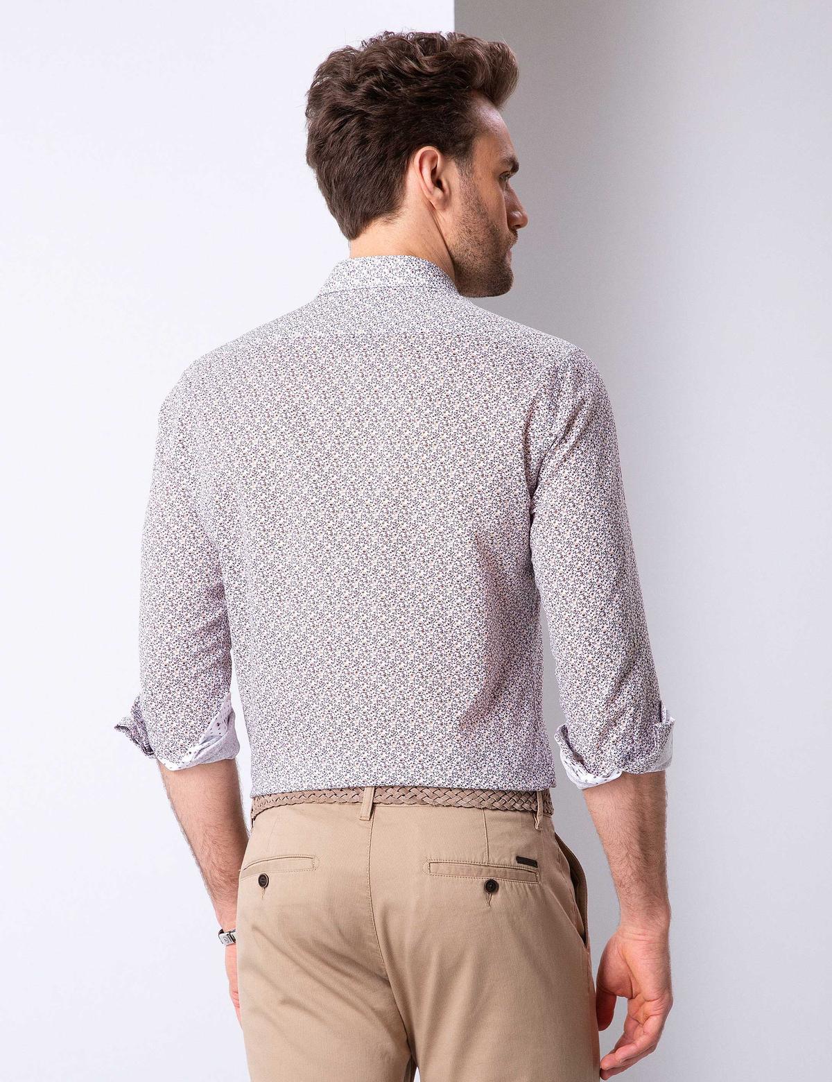 Kahverengi Slim Fit Uzun Kollu Gömlek - 50200708019