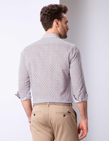 Kahverengi Slim Fit Uzun Kollu Gömlek - 50200708019