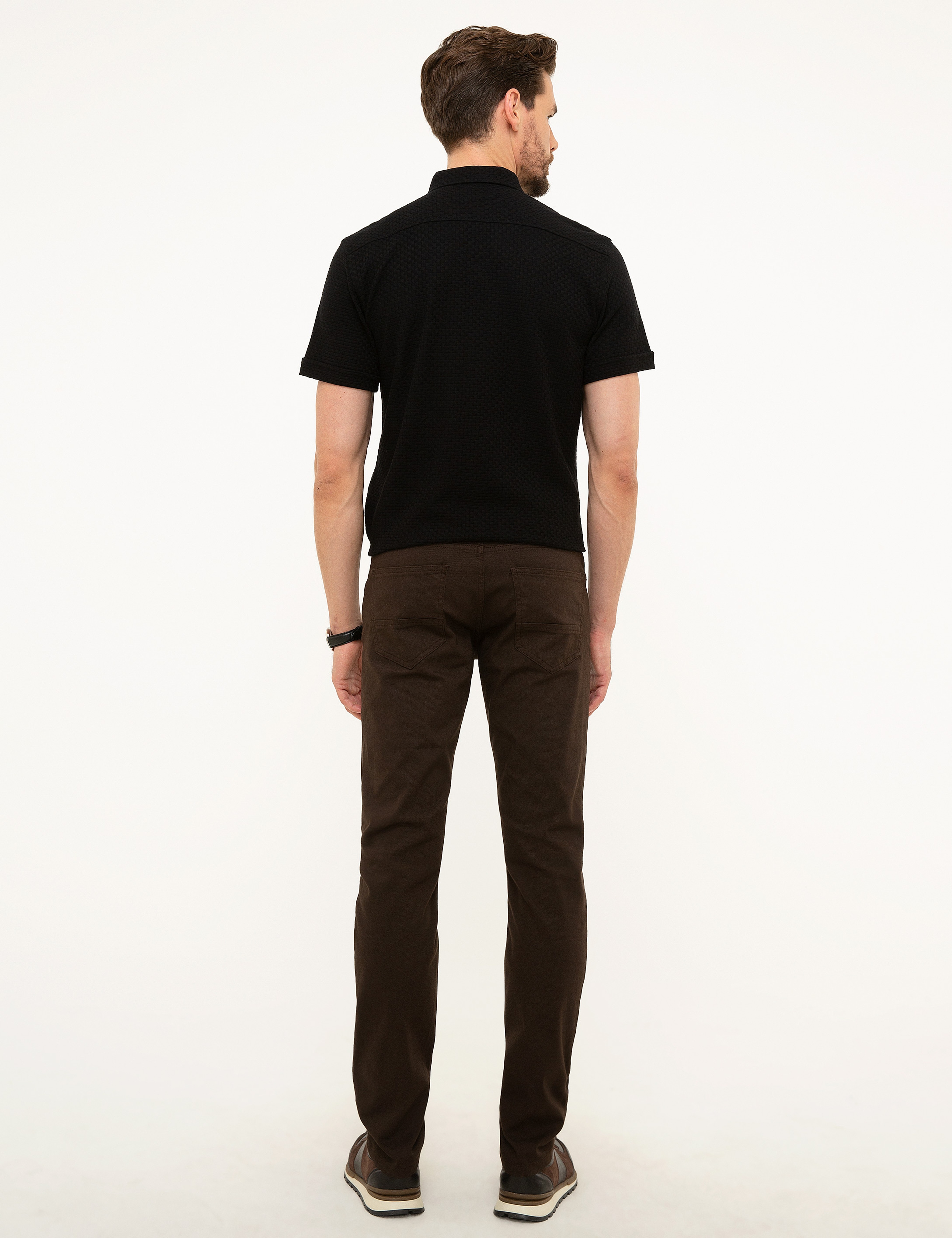 Kahverengi Slim Fit Kanvas Pantolon