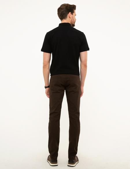 Kahverengi Slim Fit Kanvas Pantolon - 50200825028